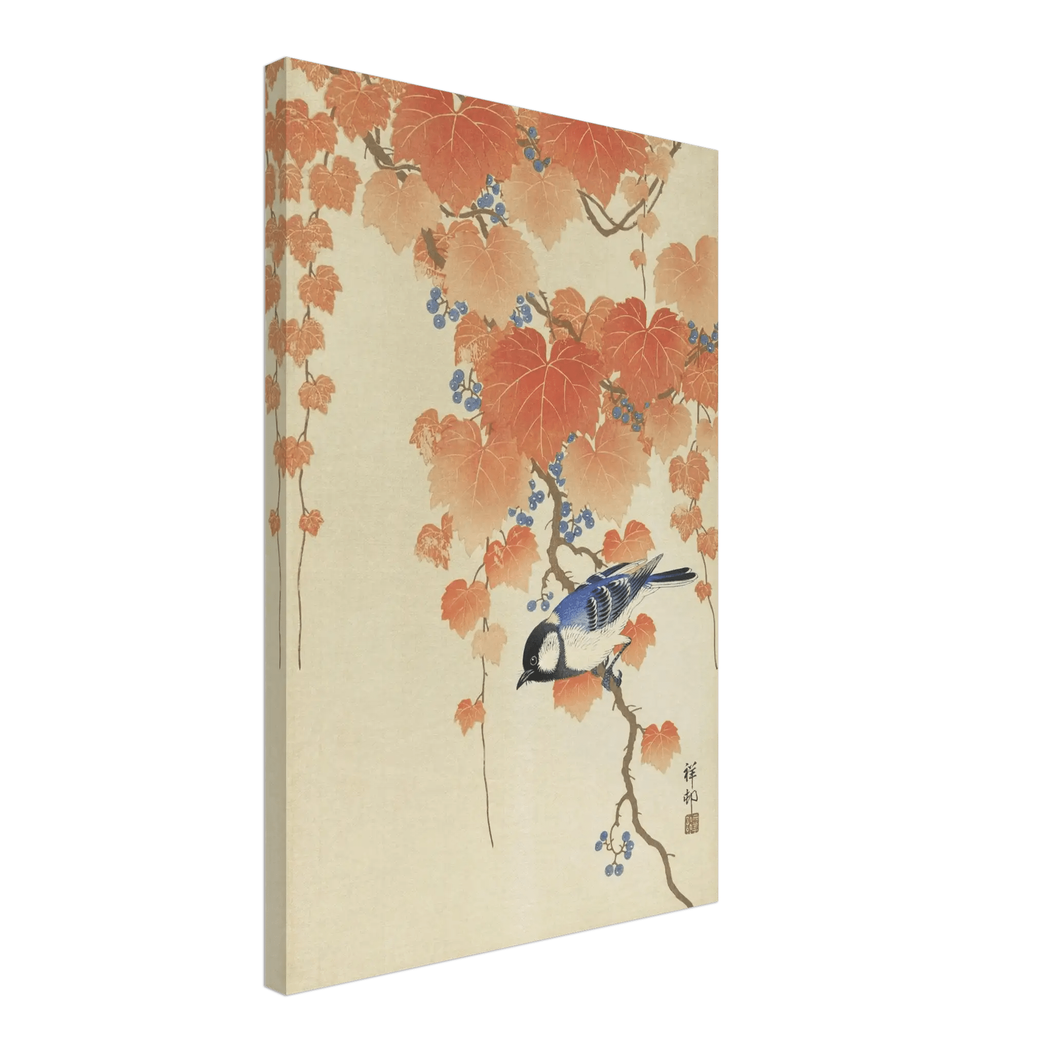 Kohlmeise im Herbstlaub - Leinwand Edition - HINORI