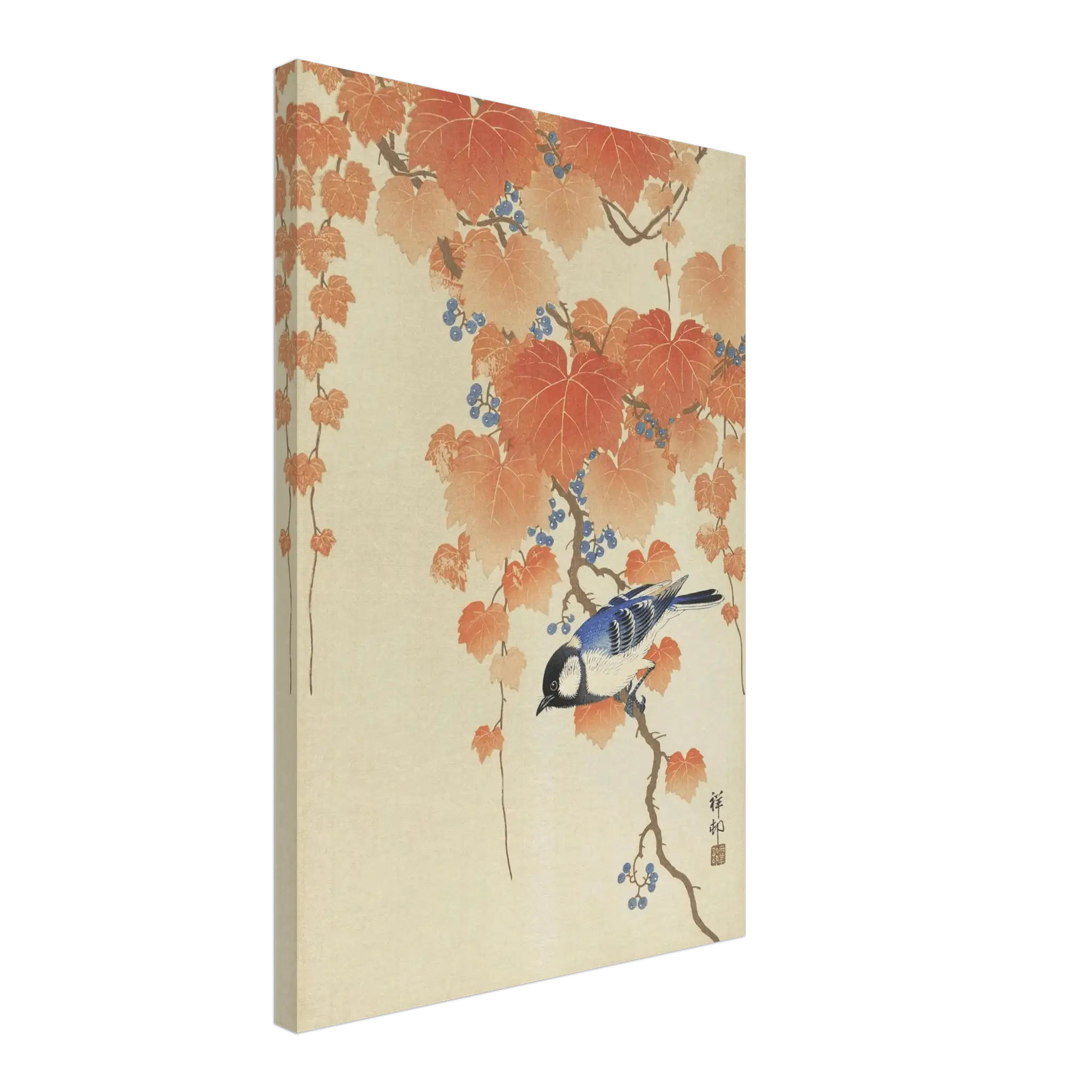 Kohlmeise im Herbstlaub - Leinwand Edition - HINORI