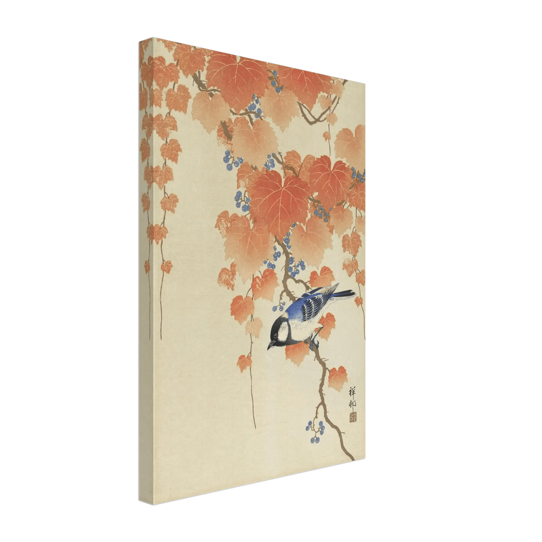 Kohlmeise im Herbstlaub - Leinwand Edition - HINORI