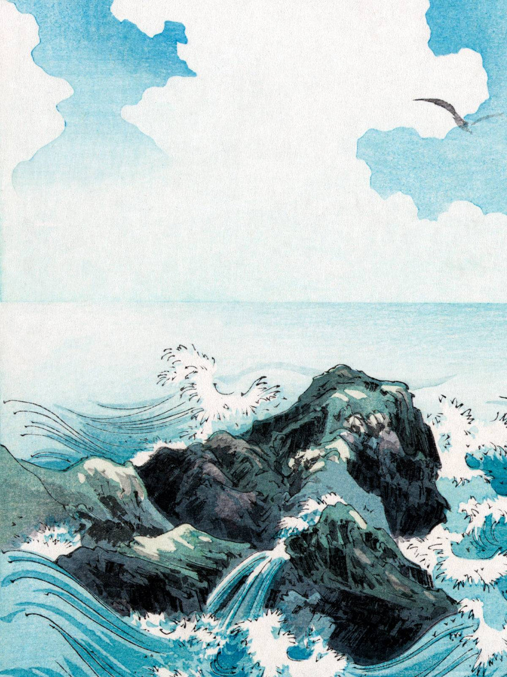 Wellen bei Kojima - Gerahmte Eleganz