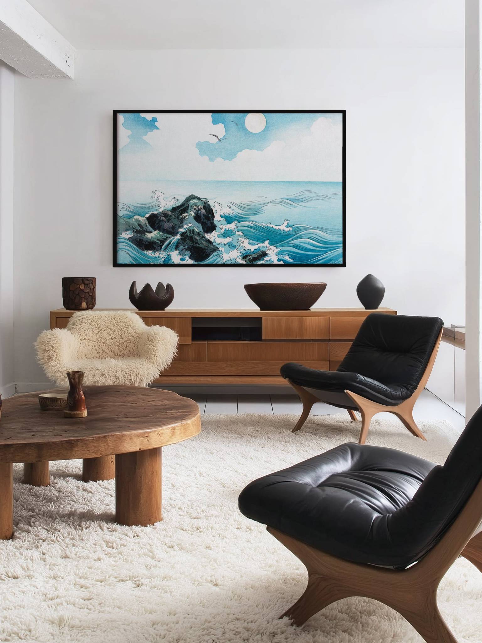 Wellen bei Kojima - Gerahmte Eleganz