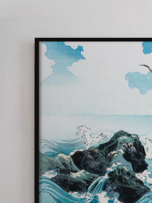 Wellen bei Kojima - Gerahmte Eleganz