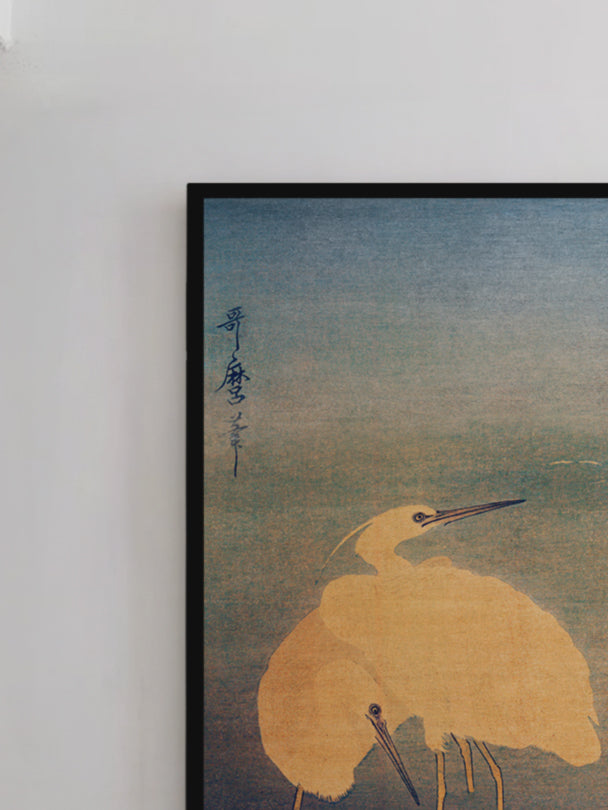 Kormoran und Reiher - Gerahmte Eleganz