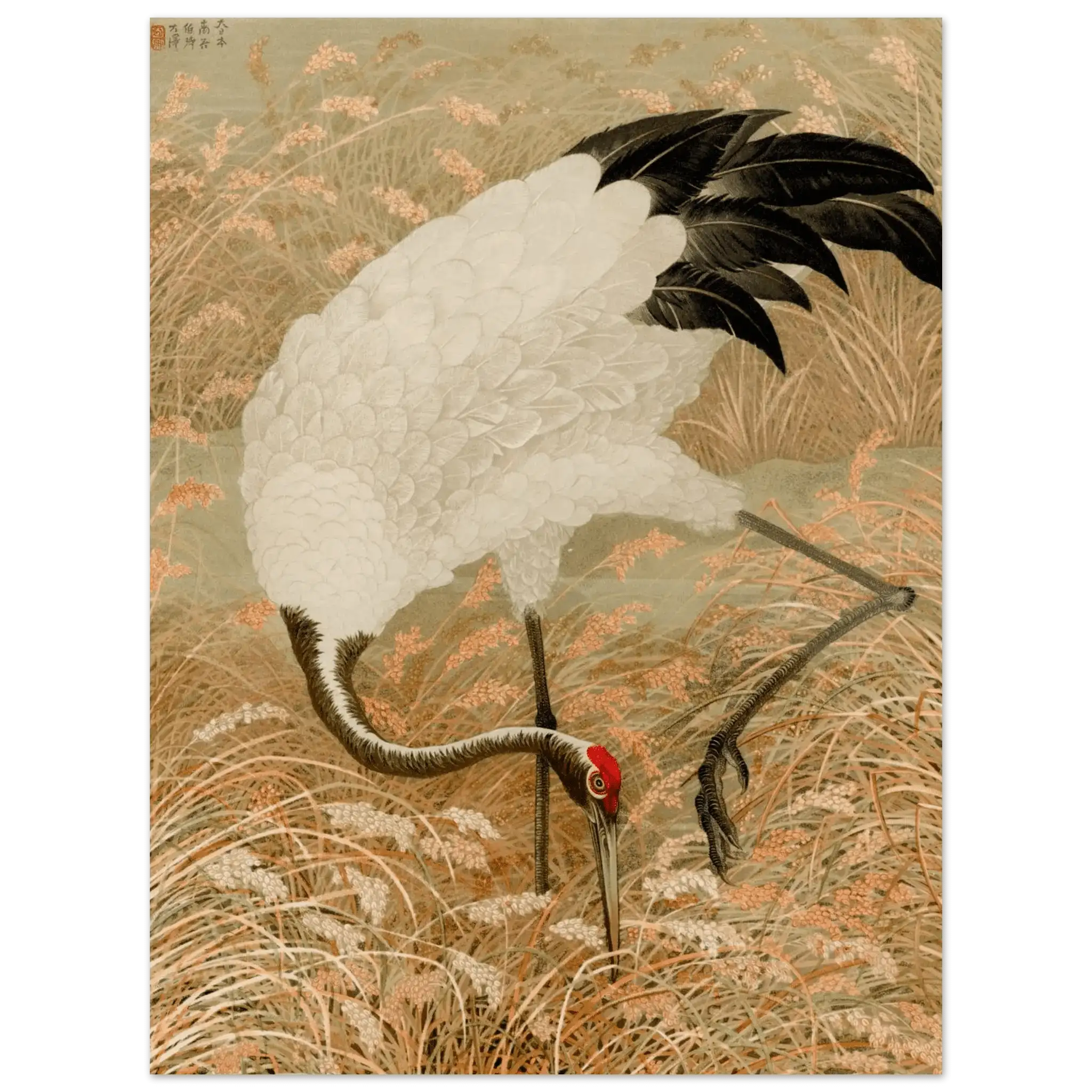Kranich im Reisfeld - Fine Art Prints - HINORI