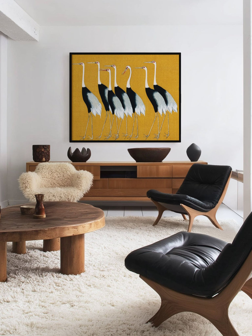 Kraniche der Harmonie - Gerahmte Eleganz