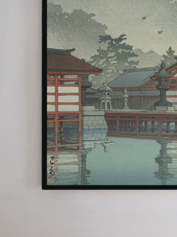 Miyajima im Nebel - Gerahmte Eleganz
