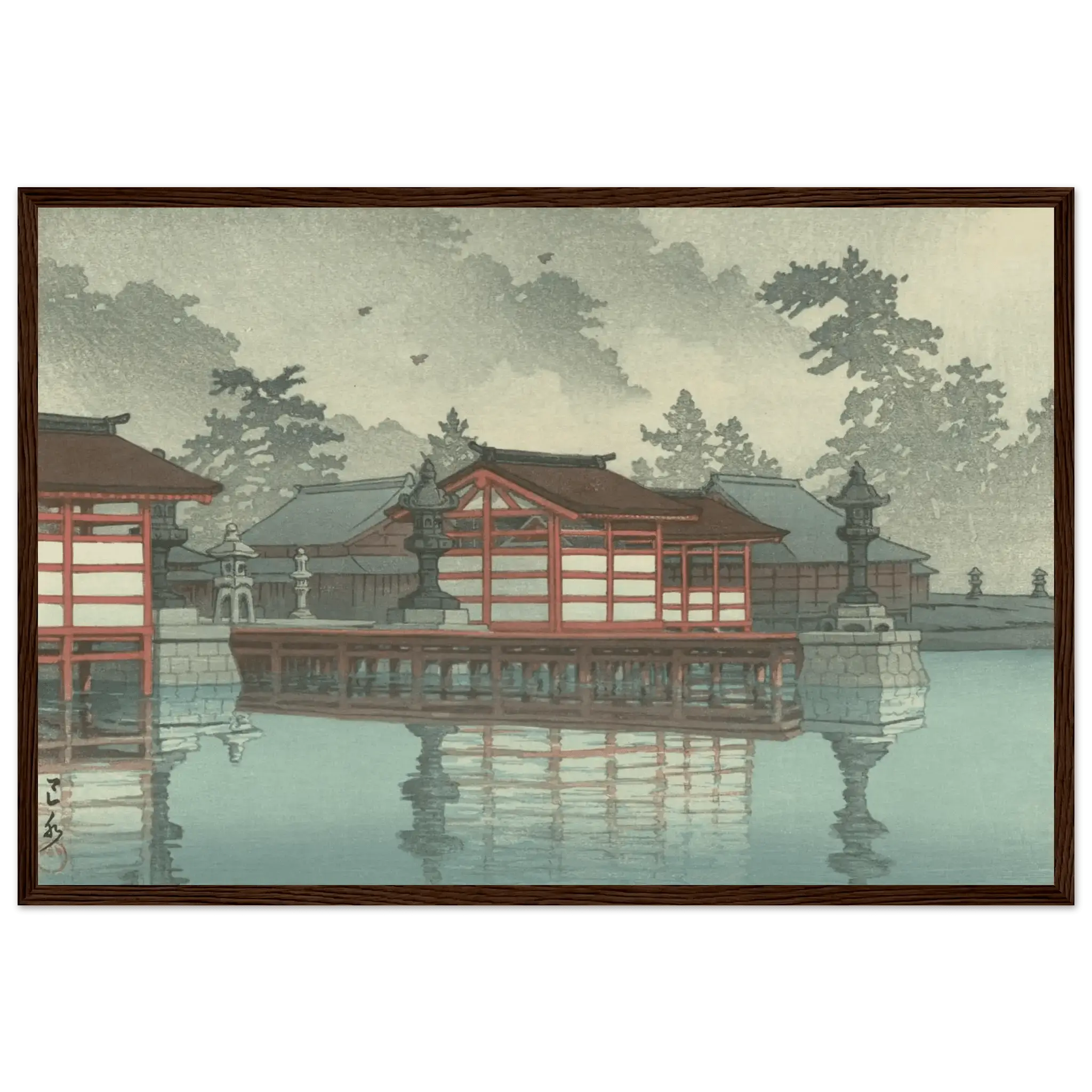 Miyajima im Nebel - Gerahmte Eleganz - HINORI