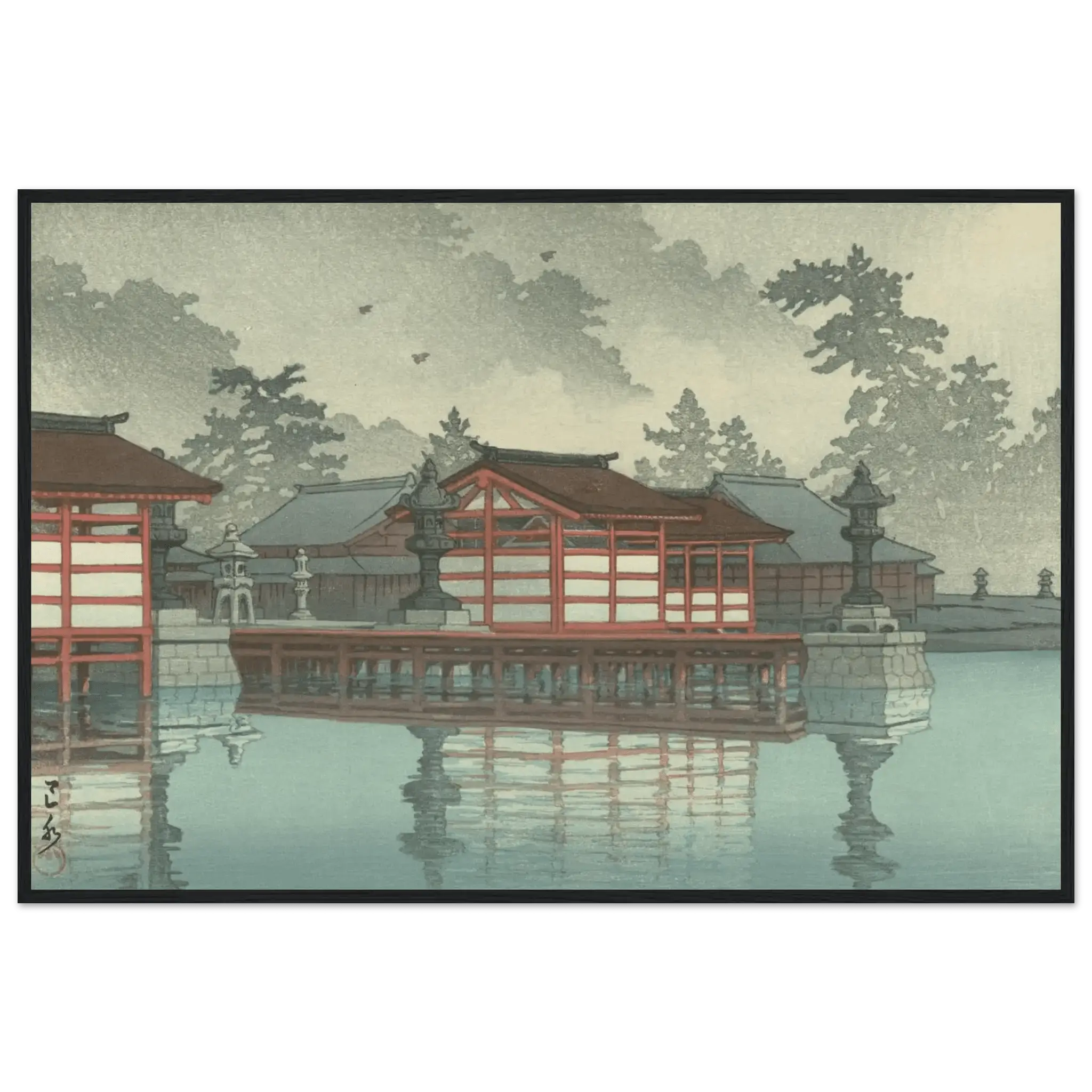 Miyajima im Nebel - Gerahmte Eleganz - HINORI
