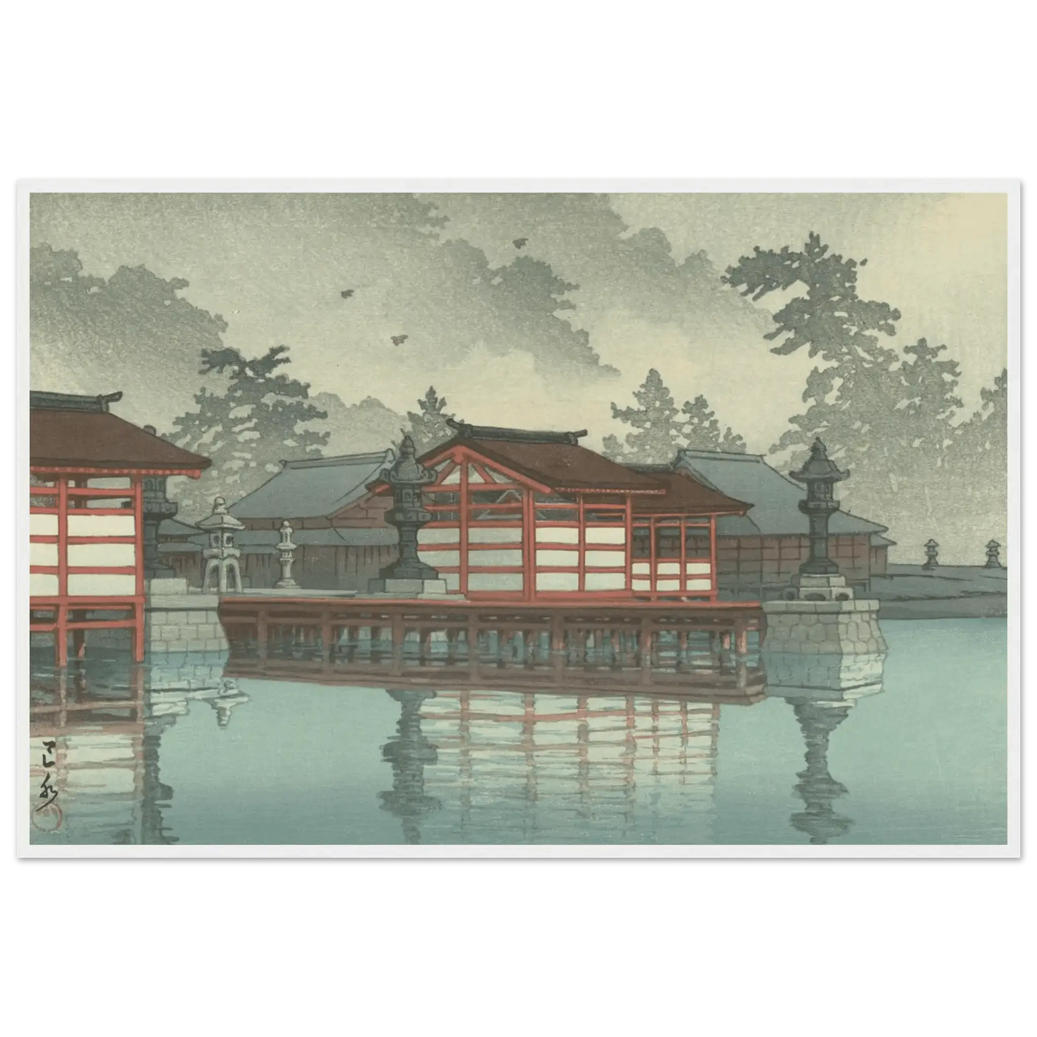 Miyajima im Nebel - Gerahmte Eleganz - HINORI