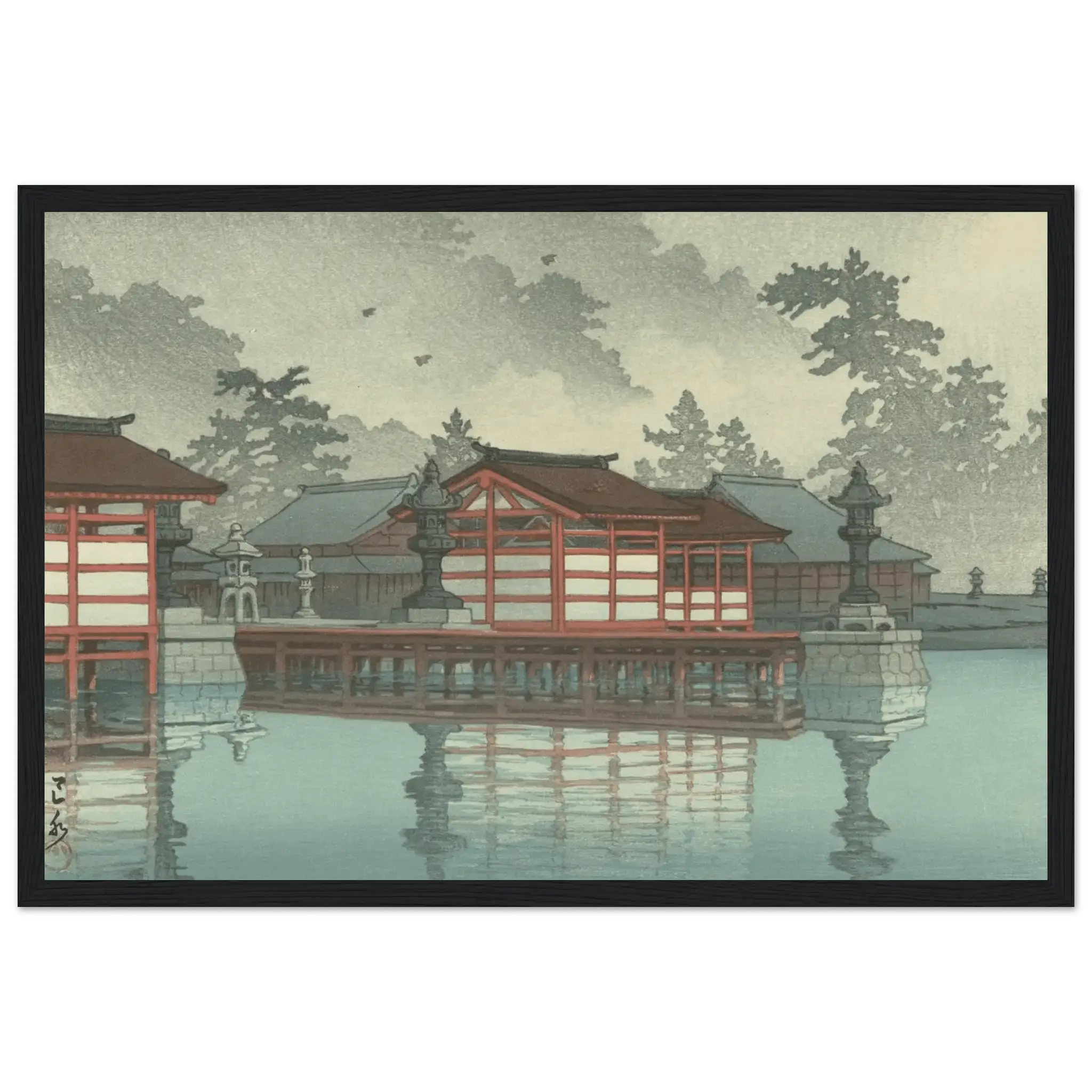 Miyajima im Nebel - Gerahmte Eleganz - HINORI