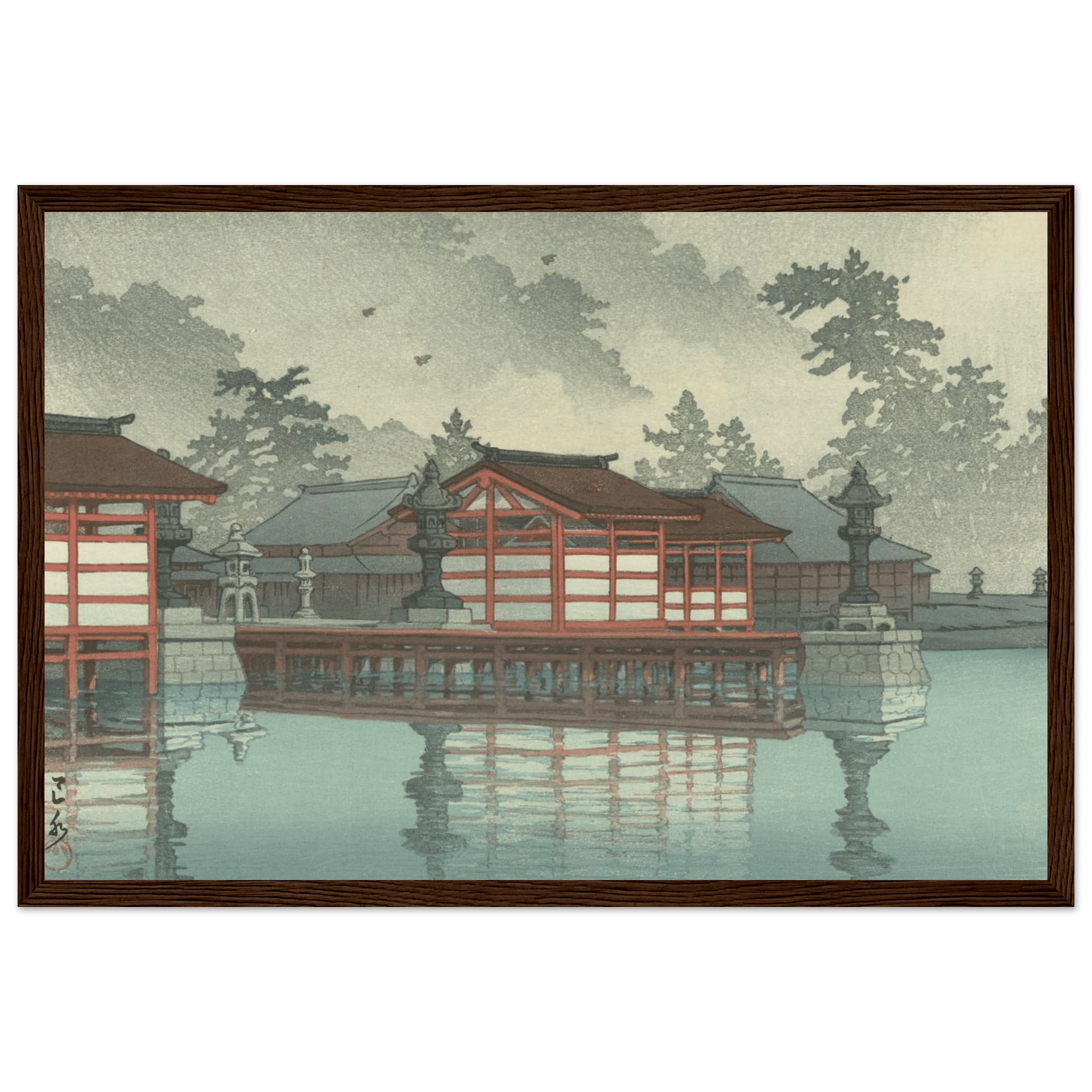 Miyajima im Nebel - Gerahmte Eleganz - HINORI