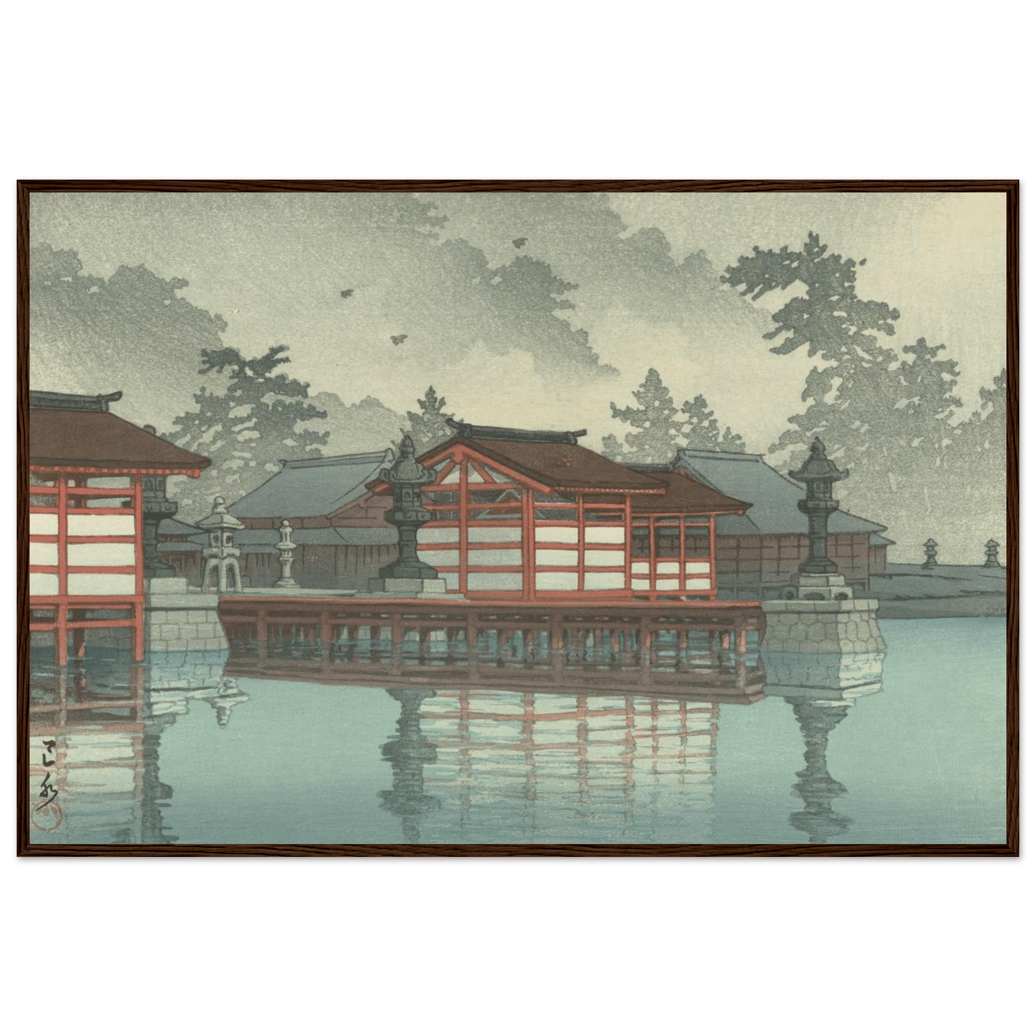 Miyajima im Nebel - Gerahmte Eleganz - HINORI