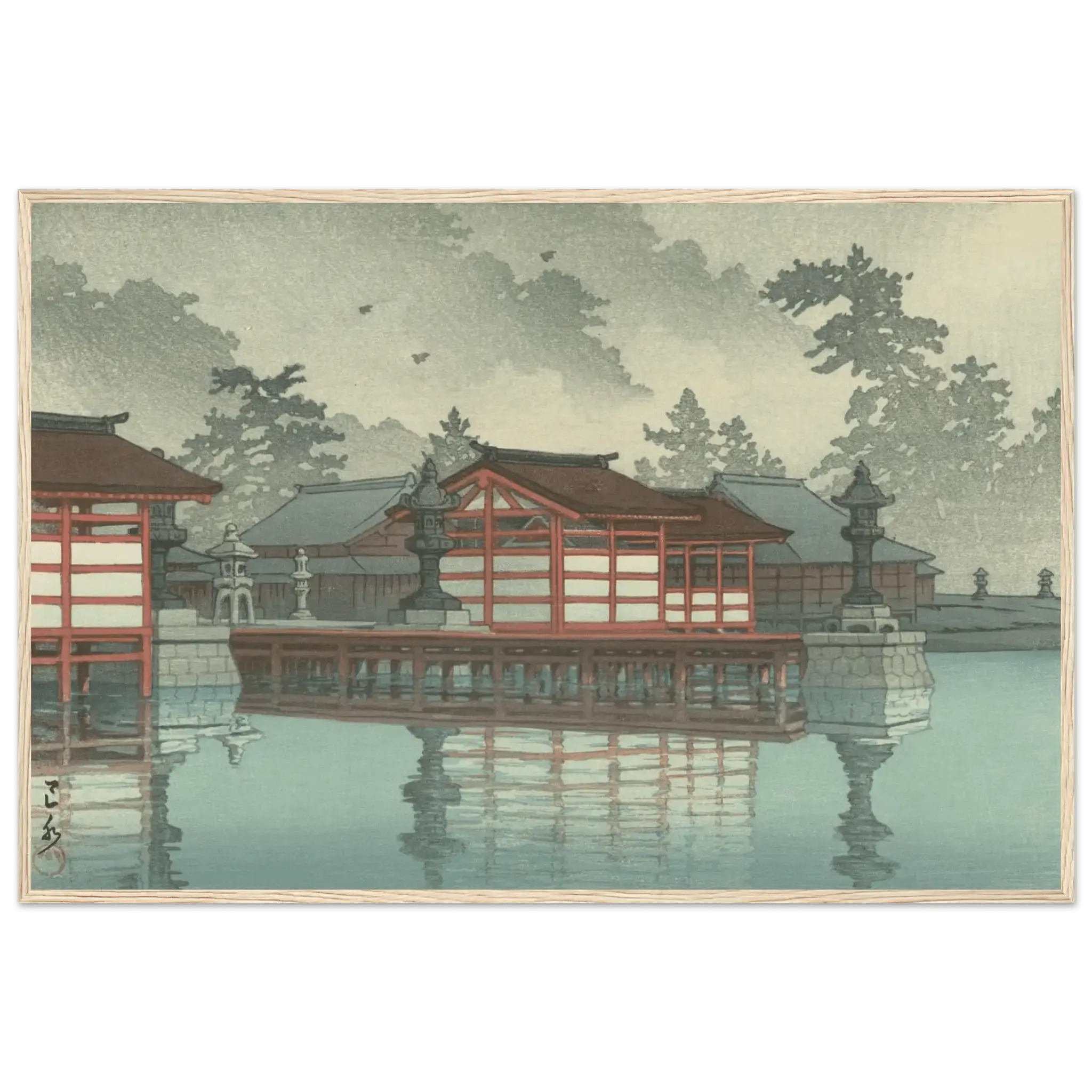 Miyajima im Nebel - Gerahmte Eleganz - HINORI