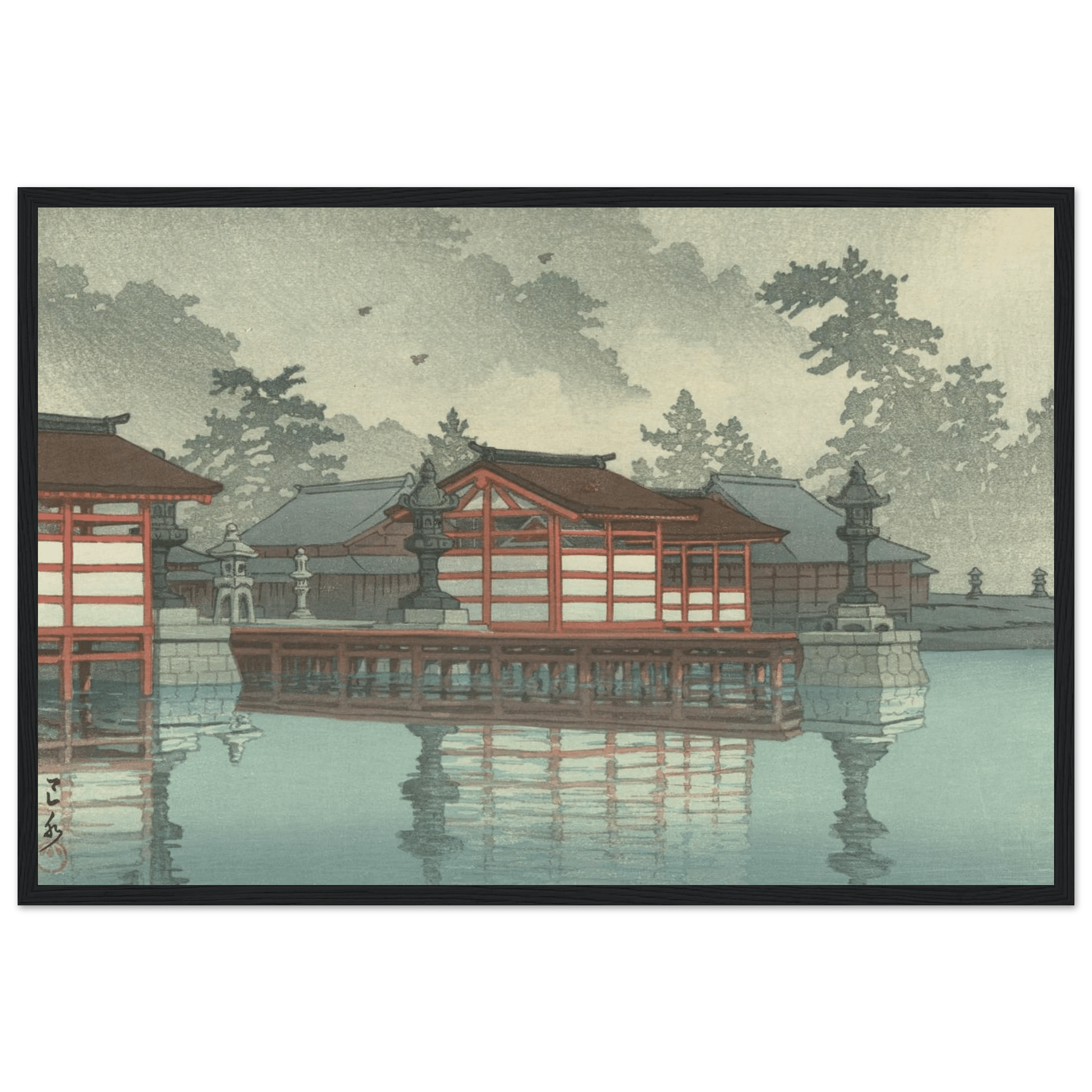 Miyajima im Nebel - Gerahmte Eleganz - HINORI