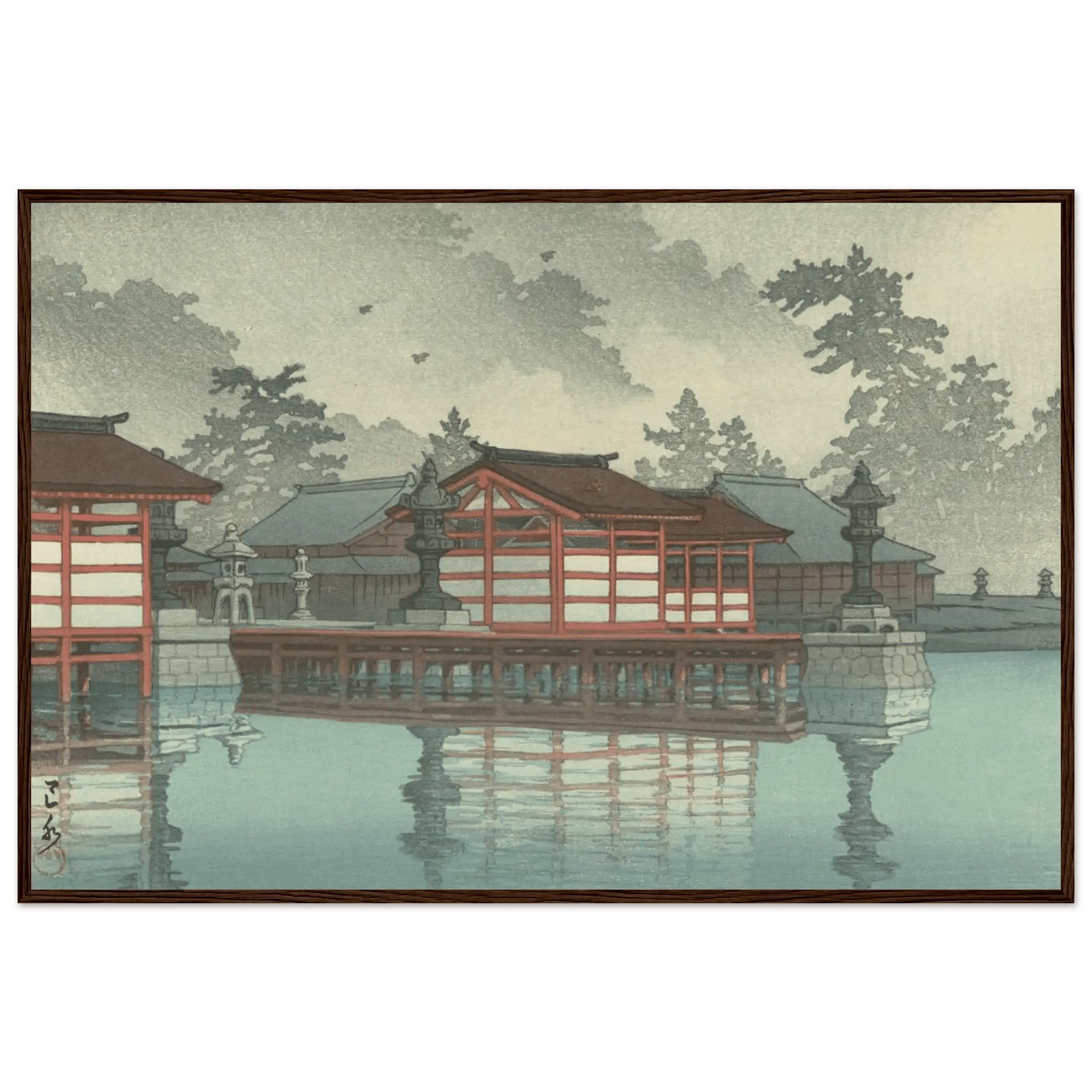 Miyajima im Nebel - Gerahmte Eleganz - HINORI
