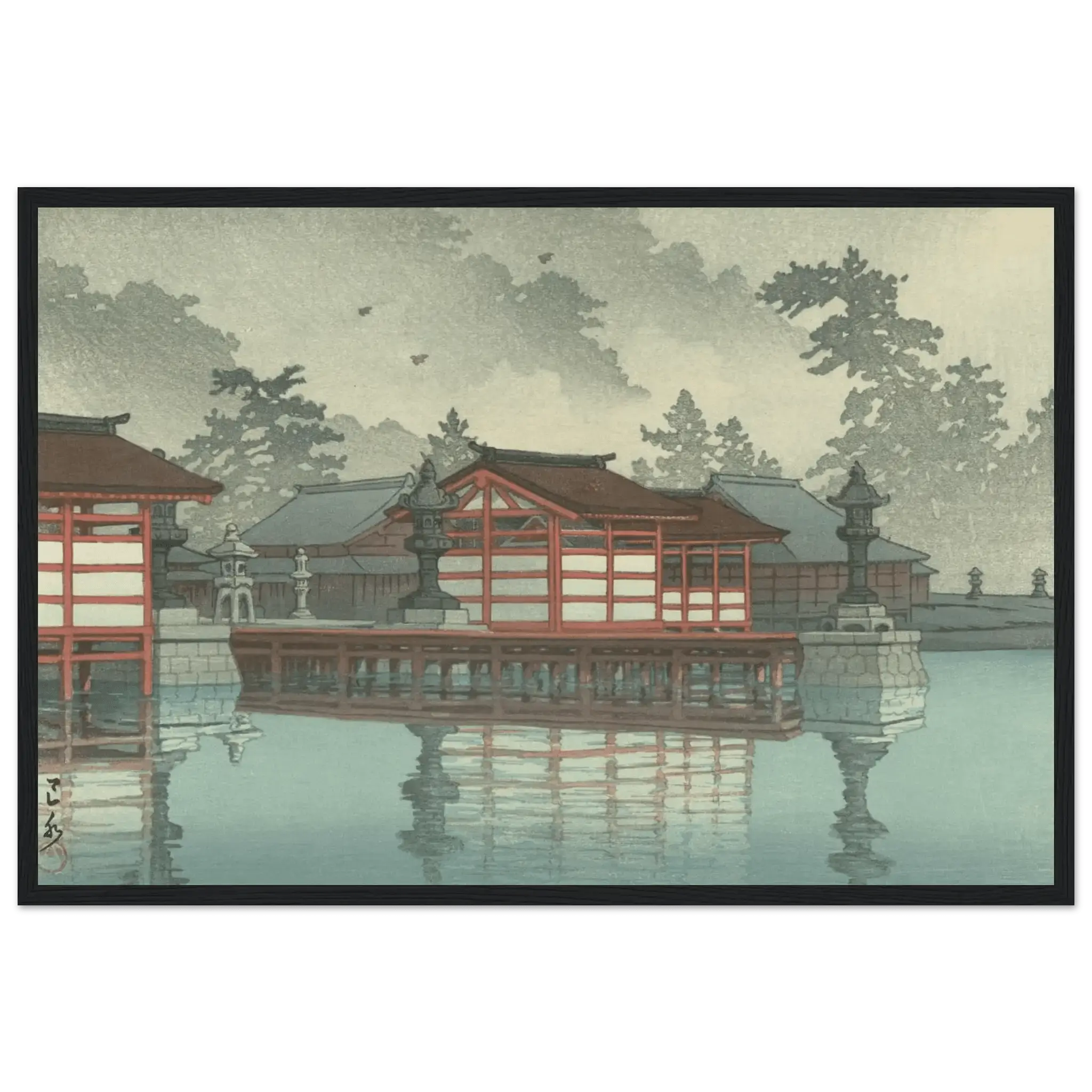 Miyajima im Nebel - Gerahmte Eleganz - HINORI