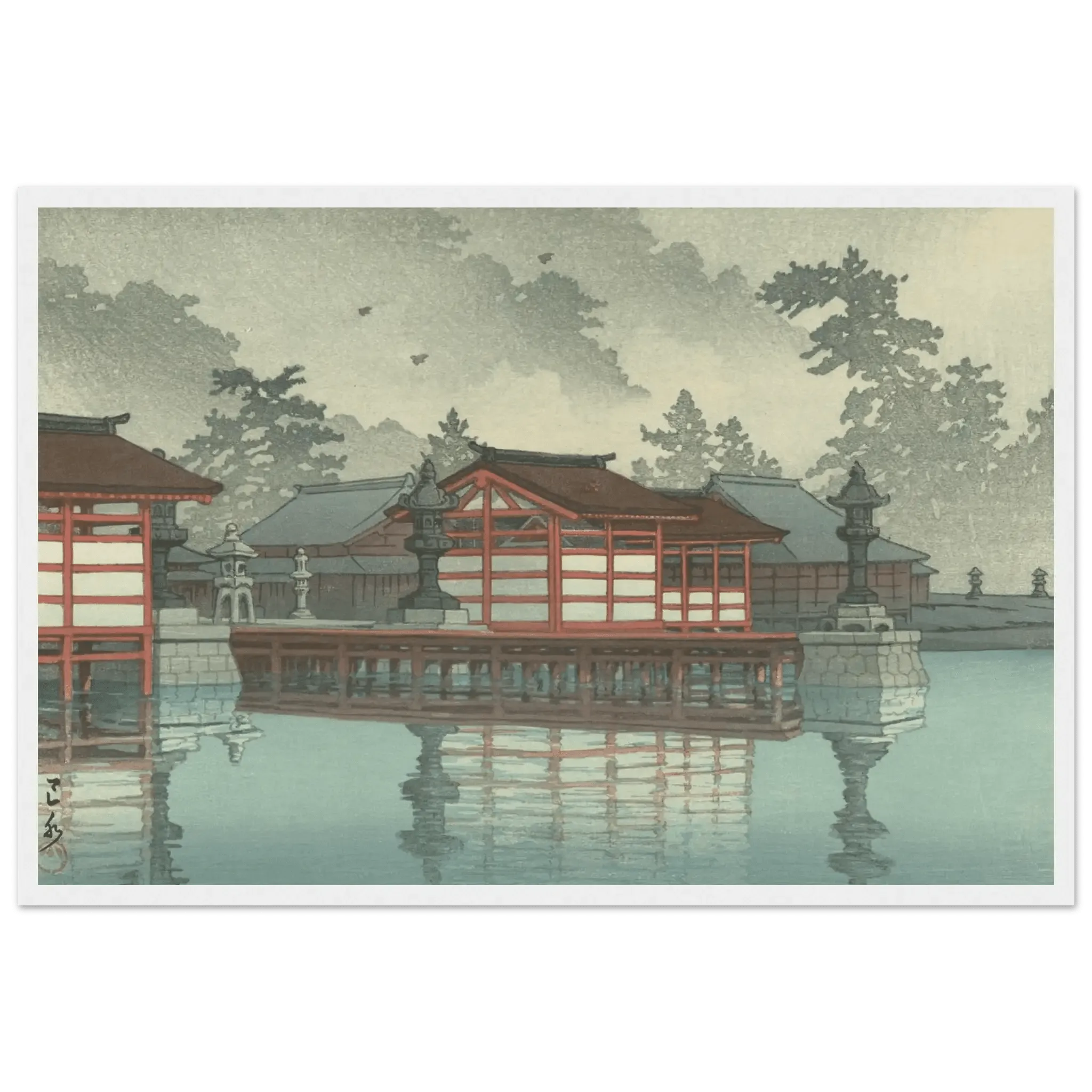 Miyajima im Nebel - Gerahmte Eleganz - HINORI