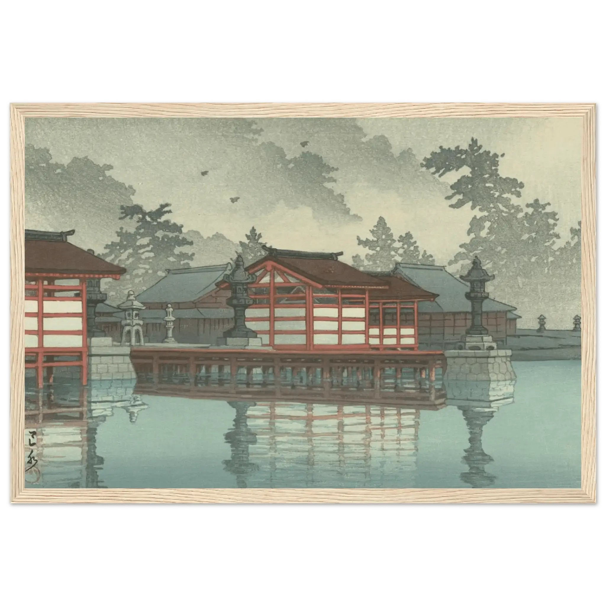 Miyajima im Nebel - Gerahmte Eleganz - HINORI