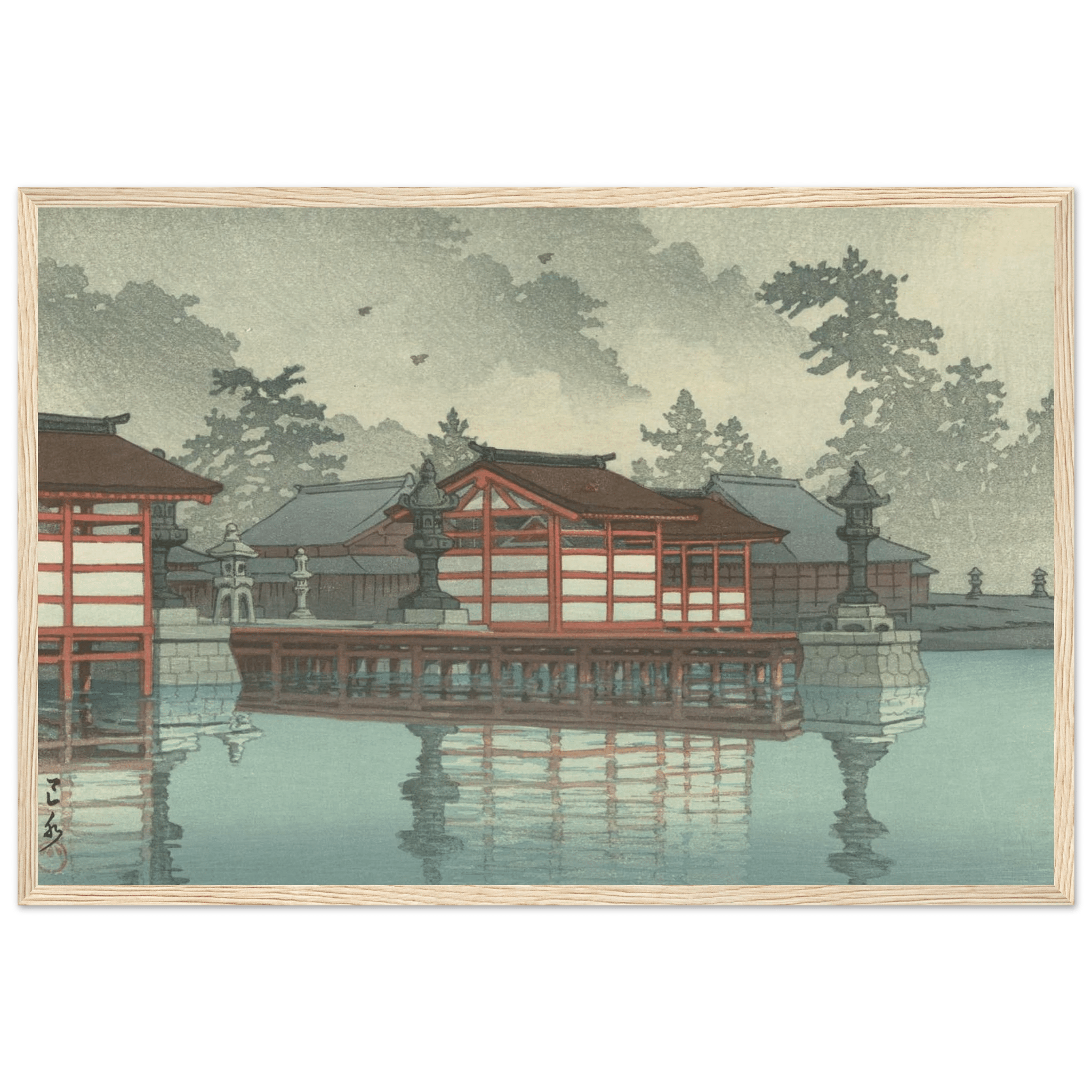 Miyajima im Nebel - Gerahmte Eleganz - HINORI