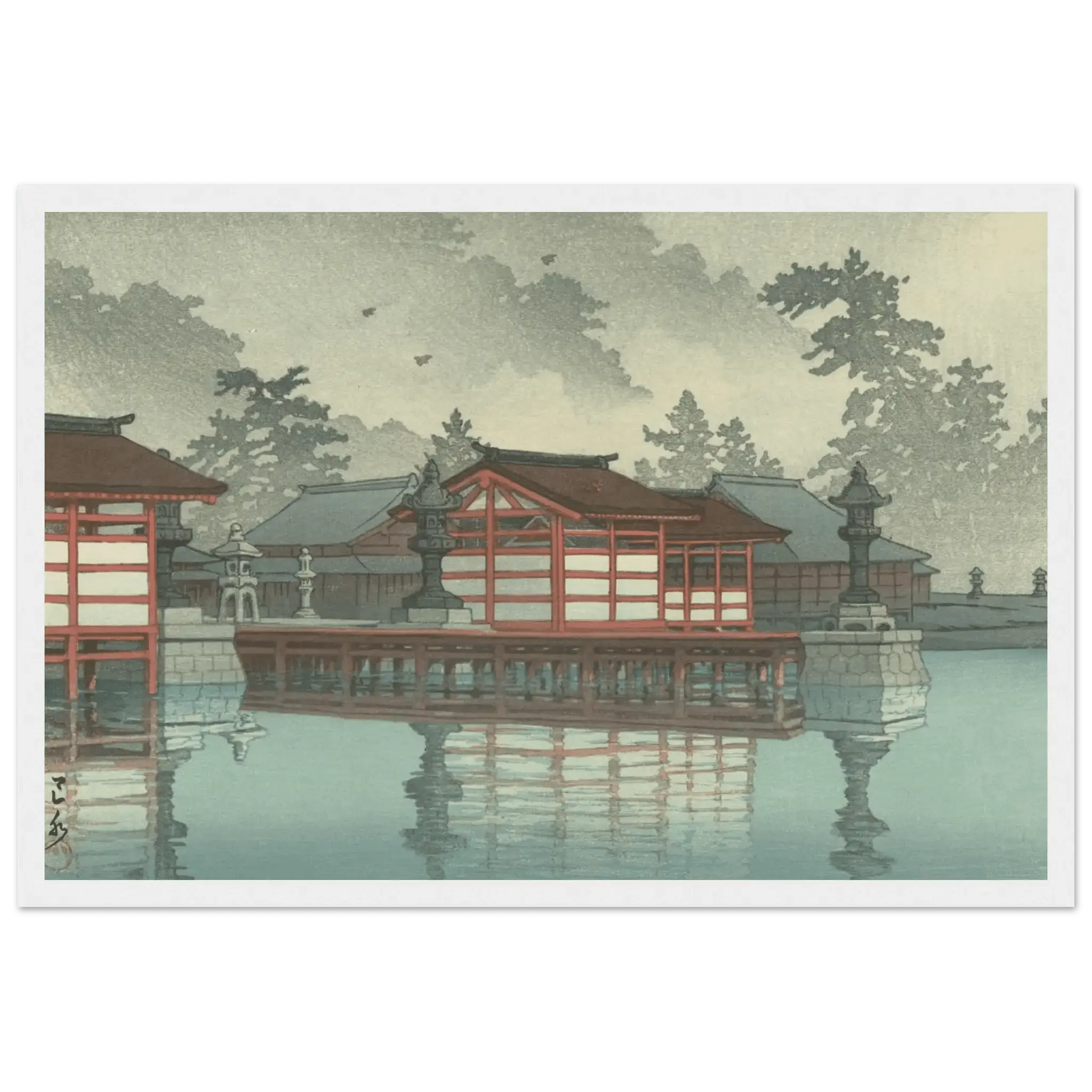 Miyajima im Nebel - Gerahmte Eleganz - HINORI