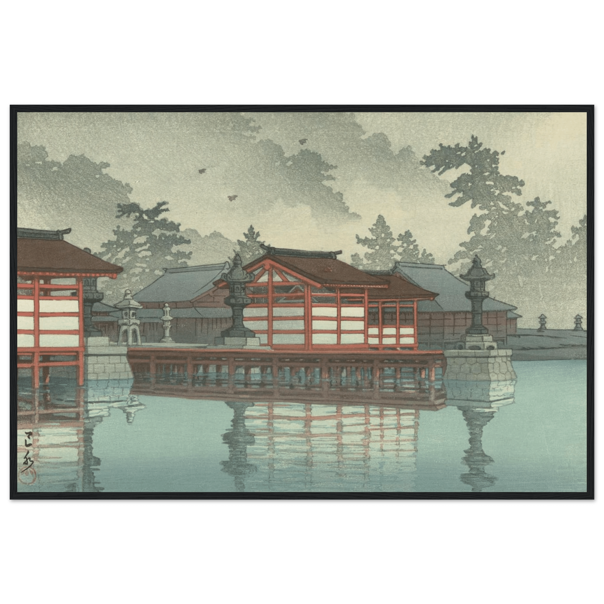 Miyajima im Nebel - Gerahmte Eleganz - HINORI