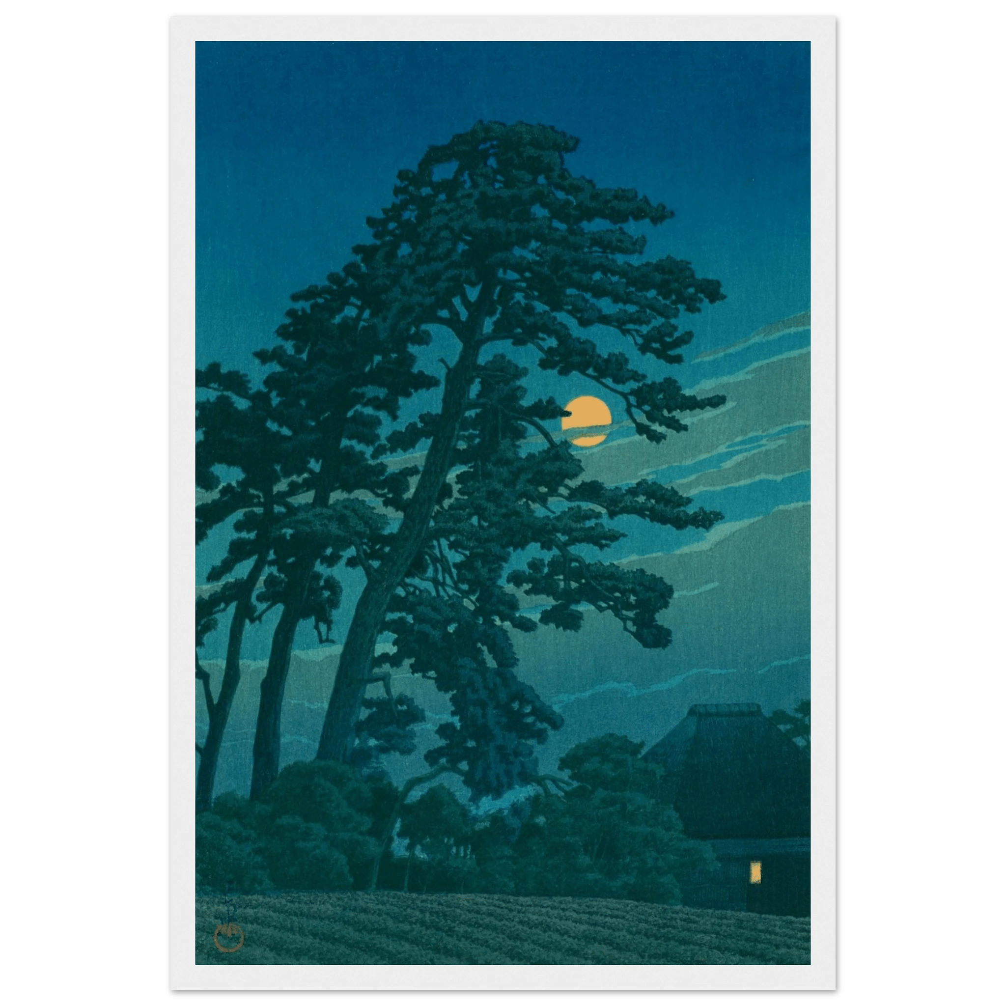 Mond über Magome - Gerahmte Eleganz - HINORI