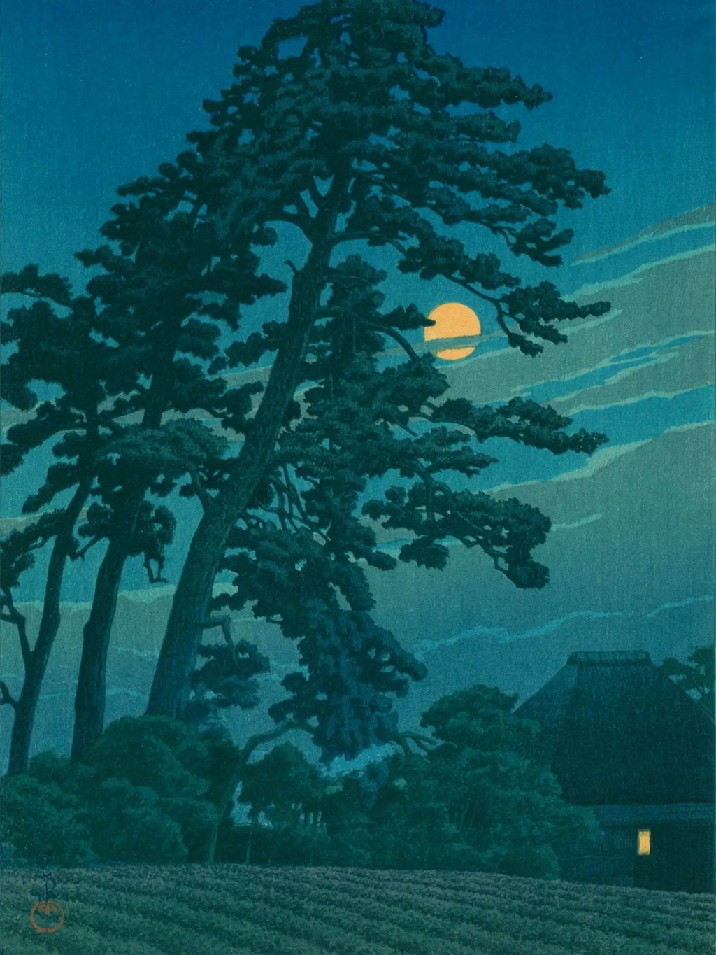 Mond über Magome - Gerahmte Eleganz - HINORI