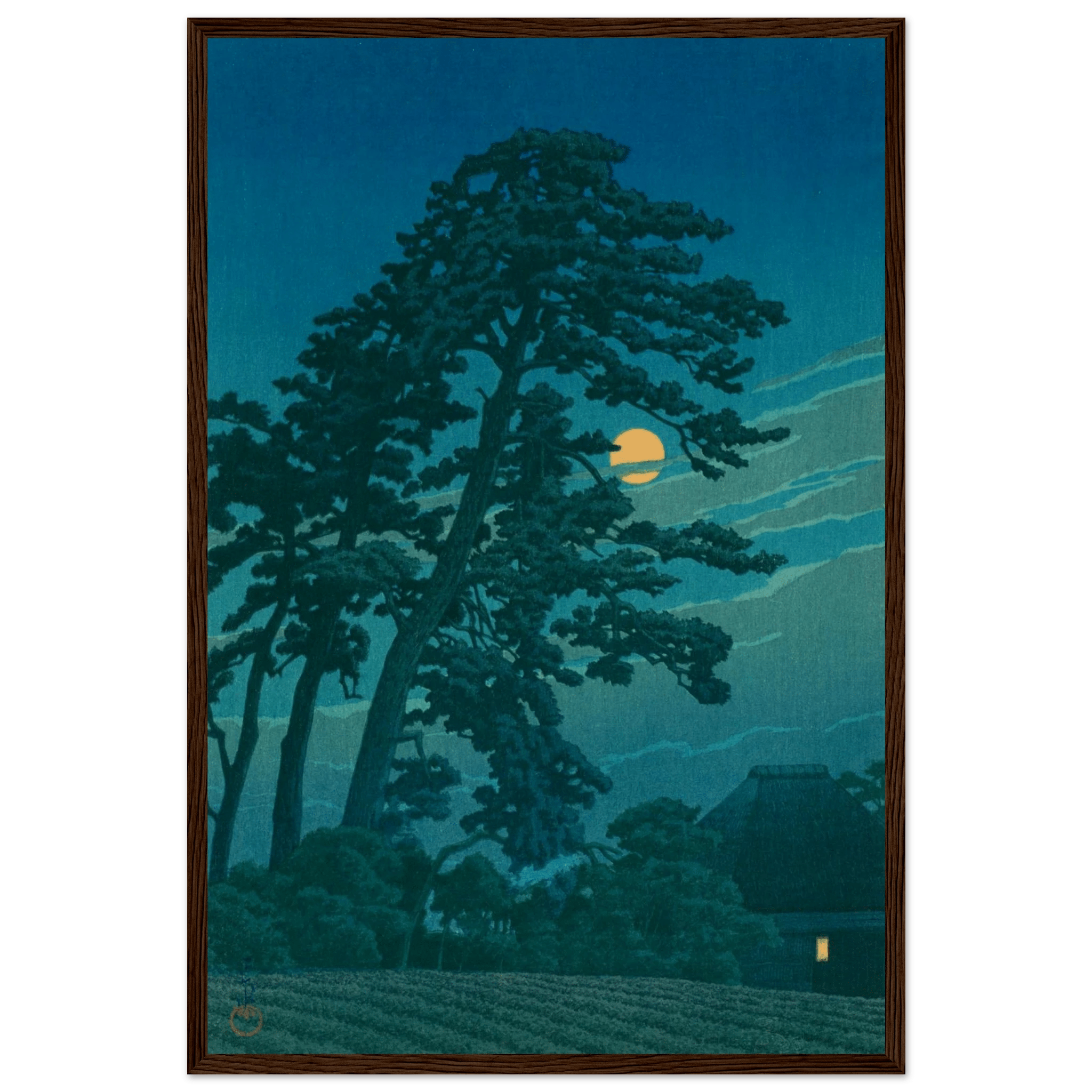 Mond über Magome - Gerahmte Eleganz - HINORI