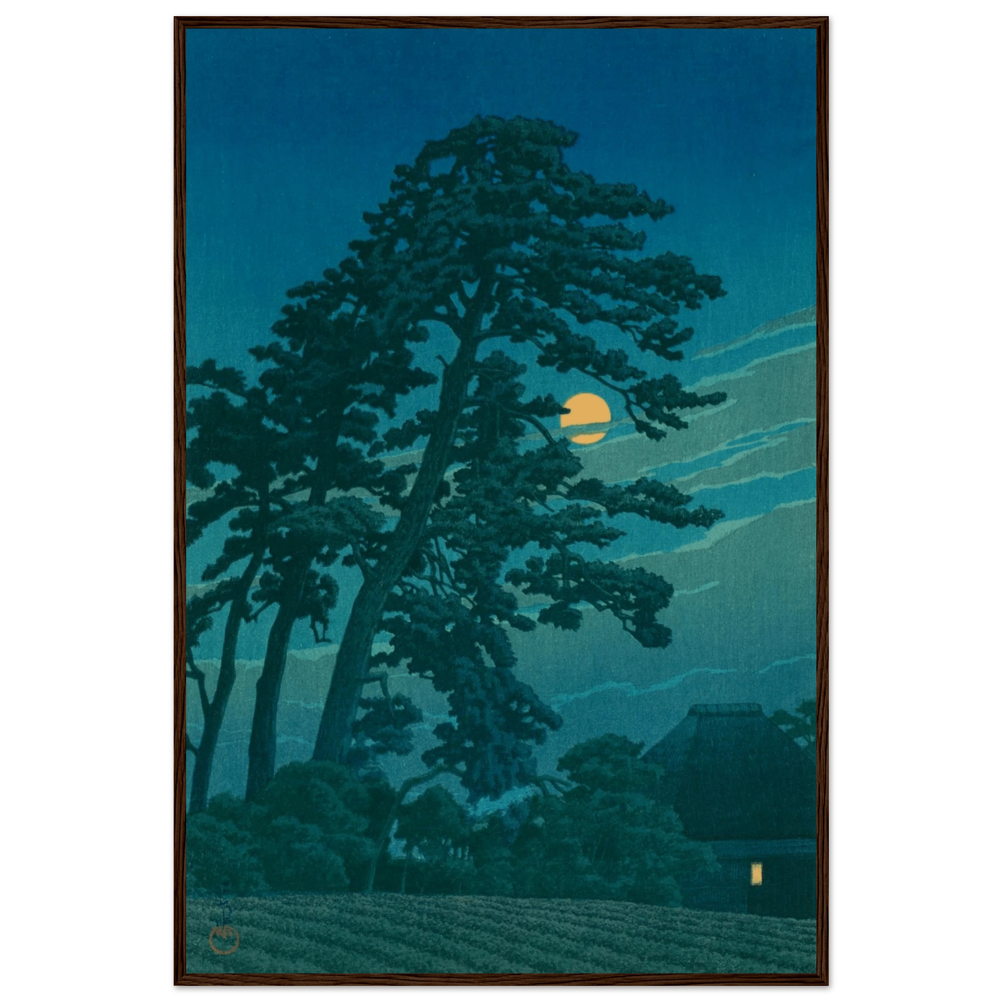 Mond über Magome - Gerahmte Eleganz - HINORI