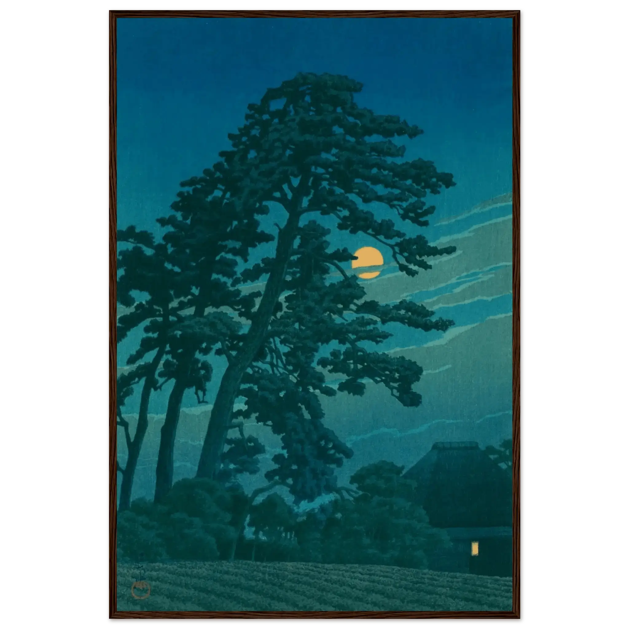 Mond über Magome - Gerahmte Eleganz - HINORI