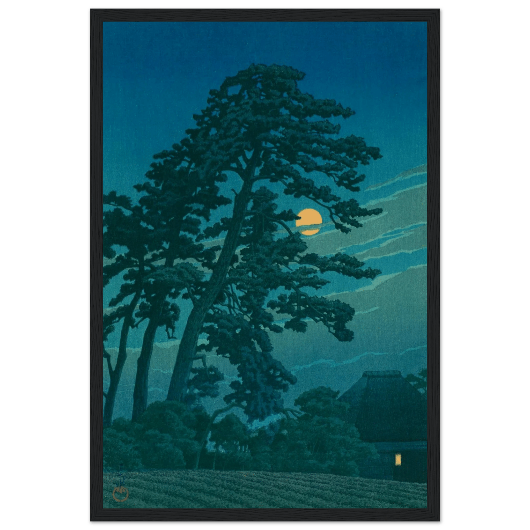 Mond über Magome - Gerahmte Eleganz - HINORI