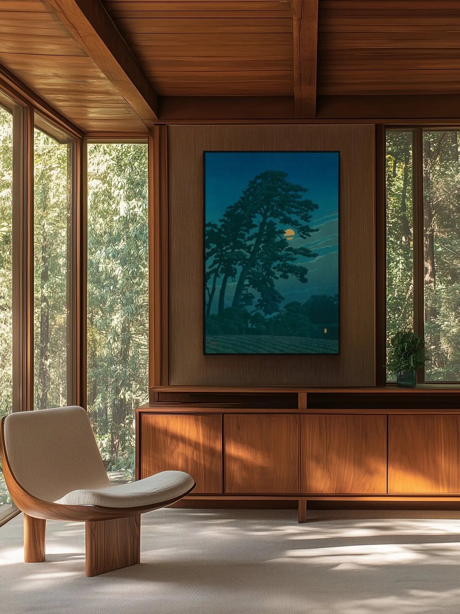 Mond über Magome - Gerahmte Eleganz - HINORI