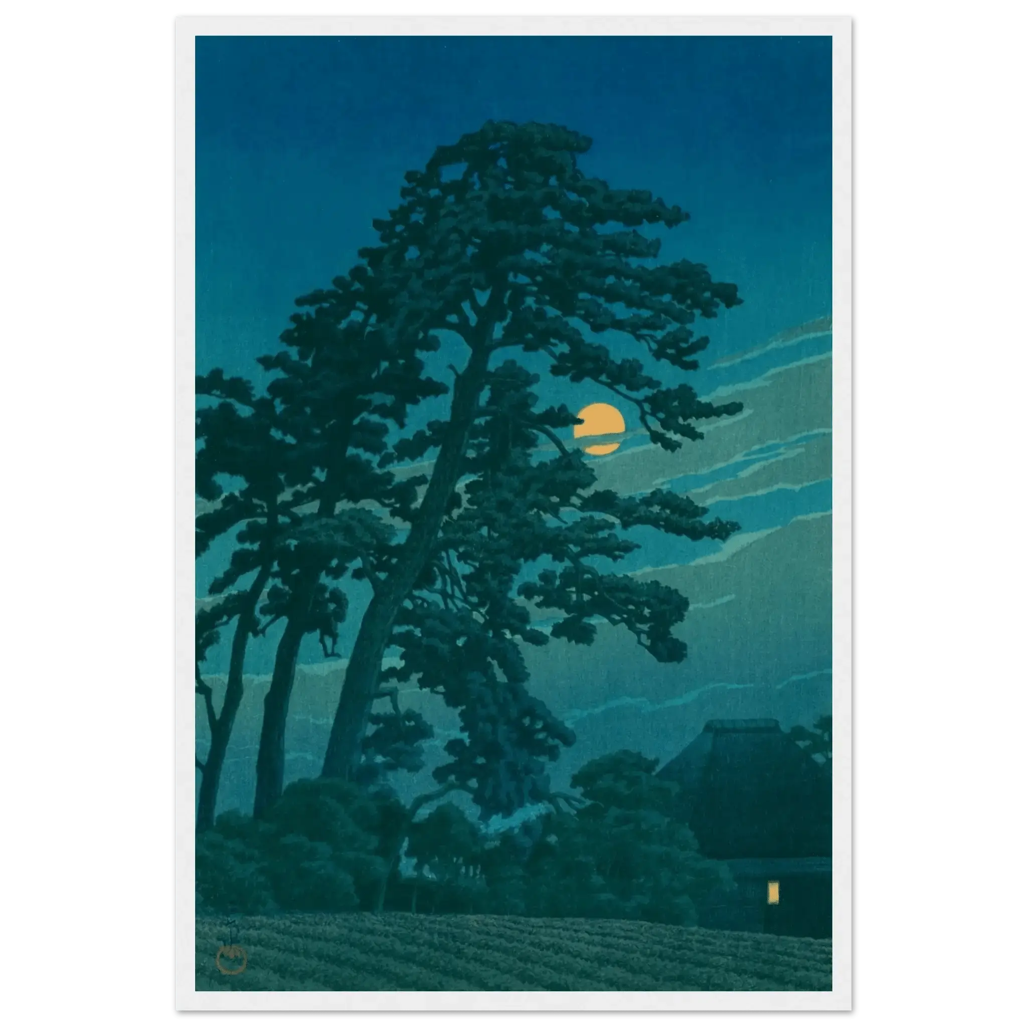 Mond über Magome - Gerahmte Eleganz - HINORI