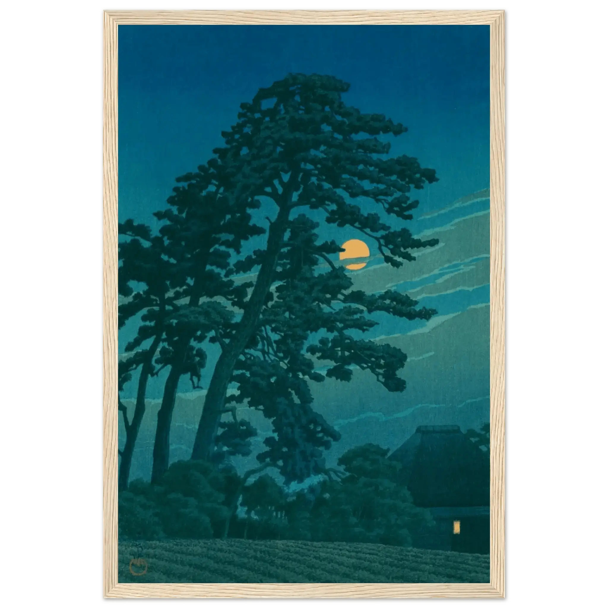 Mond über Magome - Gerahmte Eleganz - HINORI