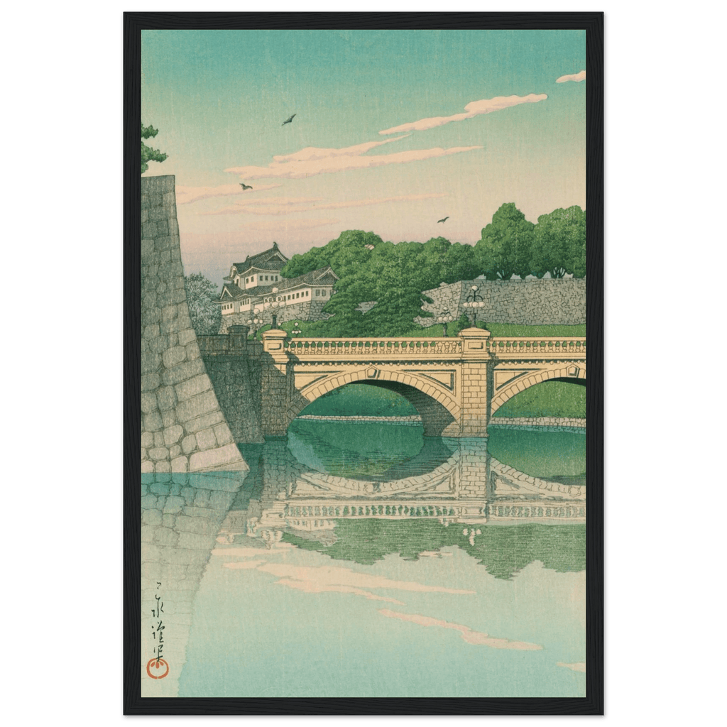 Morgen an der Nijūbashi - Brücke - Gerahmte Eleganz - HINORI