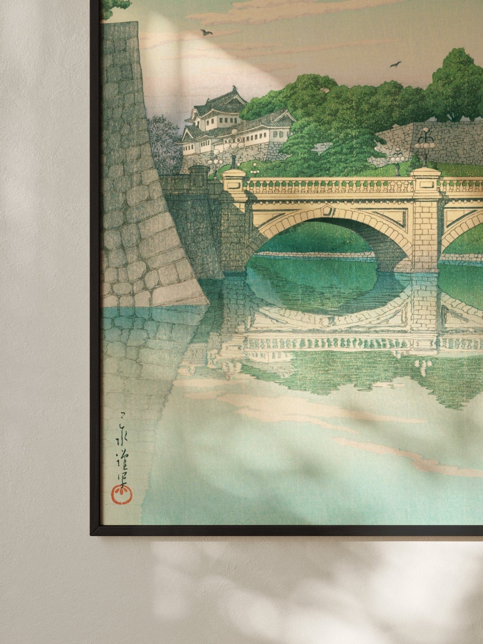 Morgen an der Nijūbashi - Brücke - Gerahmte Eleganz - HINORI