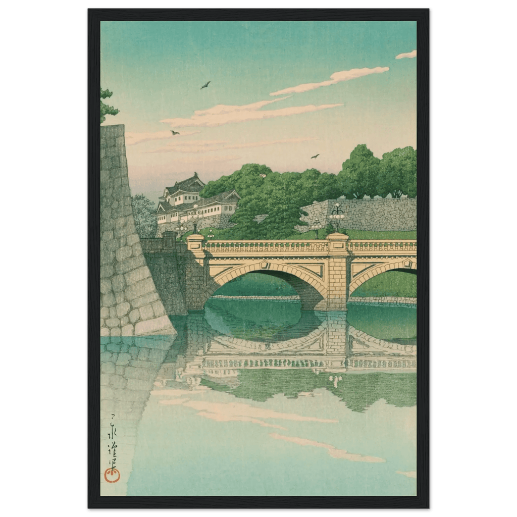Morgen an der Nijūbashi - Brücke - Gerahmte Eleganz - HINORI