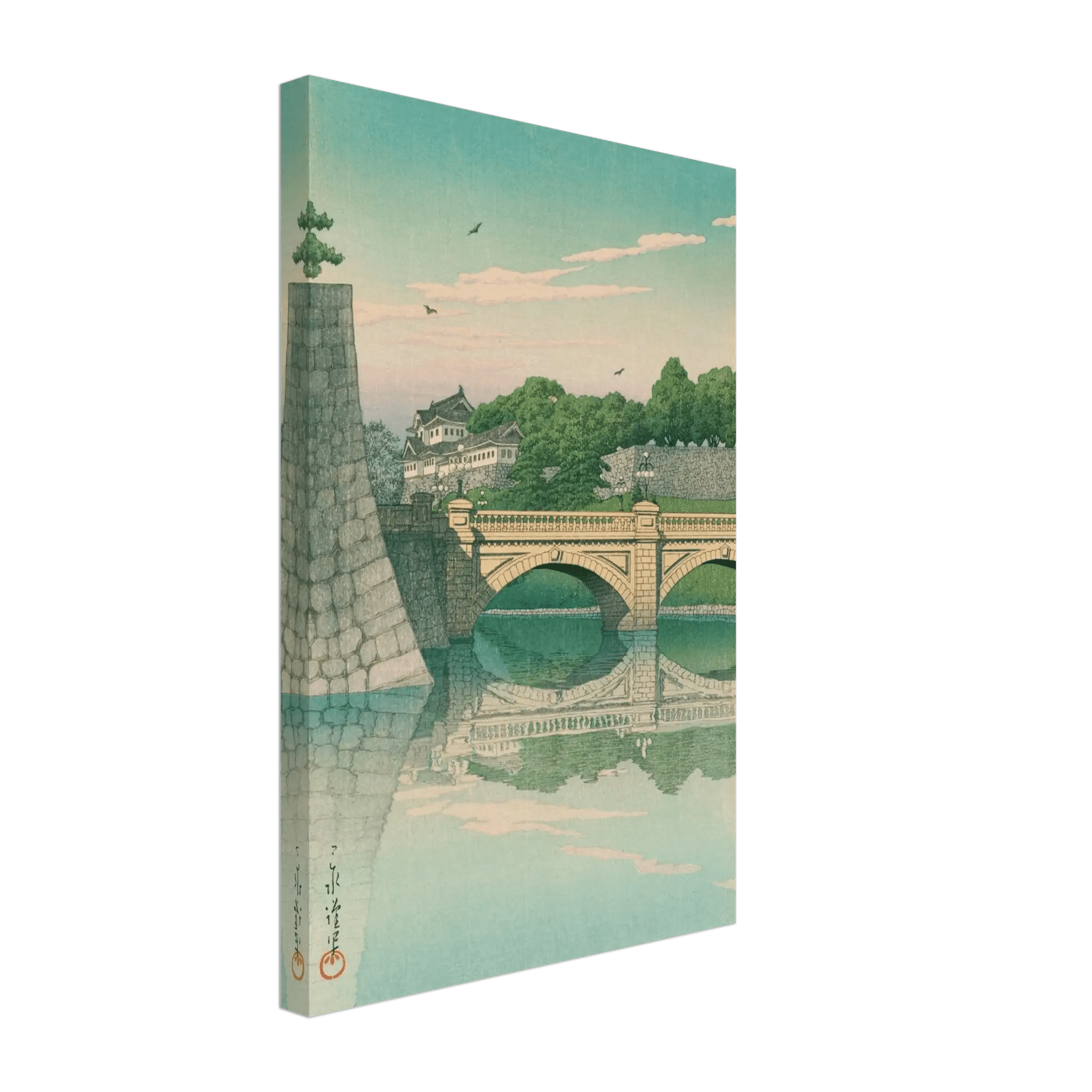 Morgen an der Nijūbashi - Brücke - Leinwand Edition - HINORI