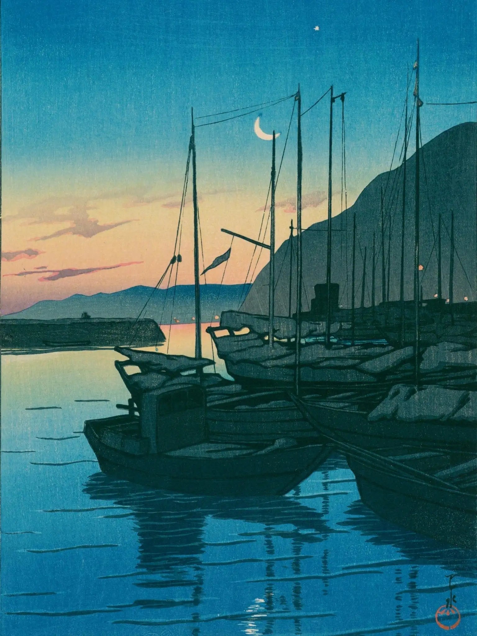 Morgendämmerung in Beppu - Gerahmte Eleganz - HINORI