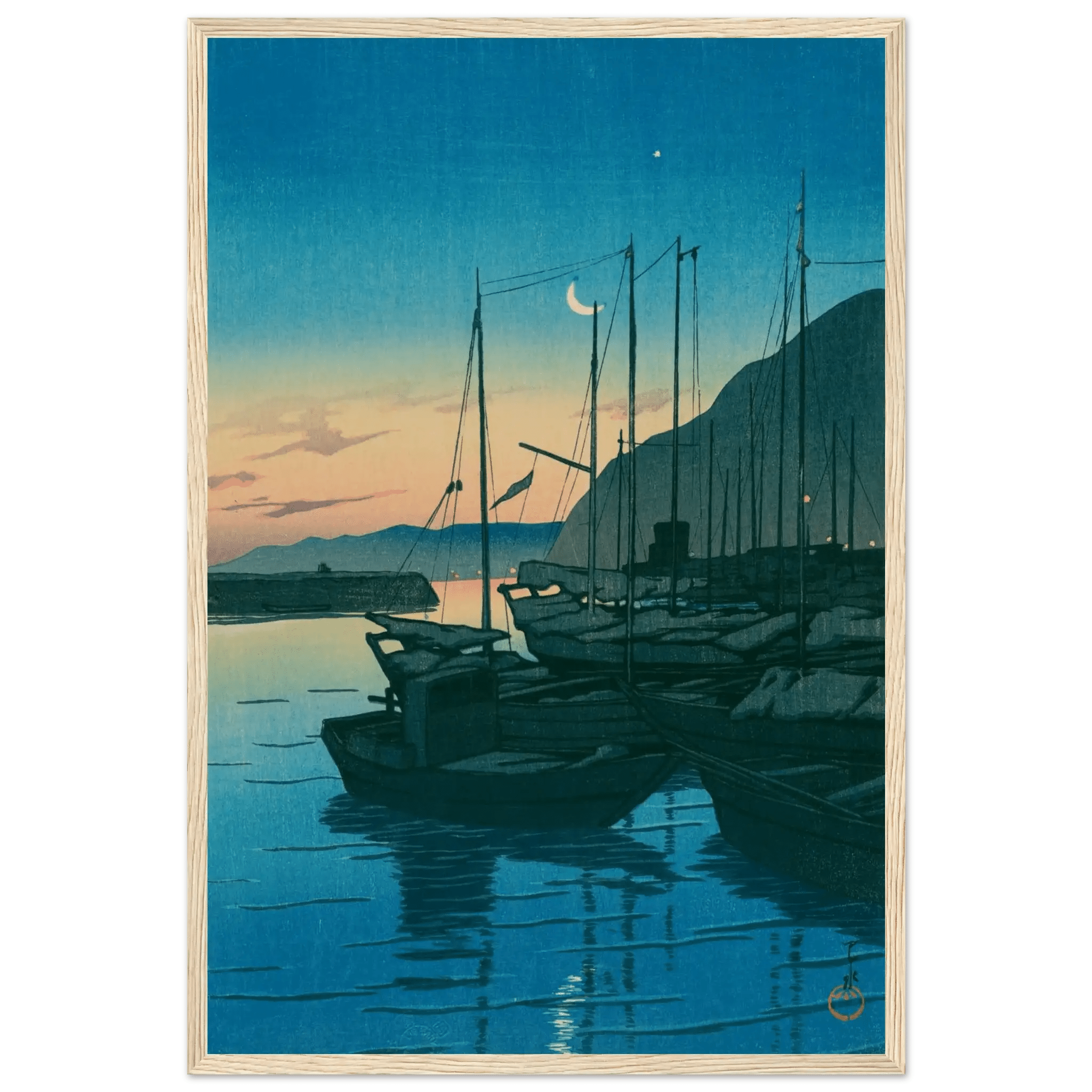 Morgendämmerung in Beppu - Gerahmte Eleganz - HINORI