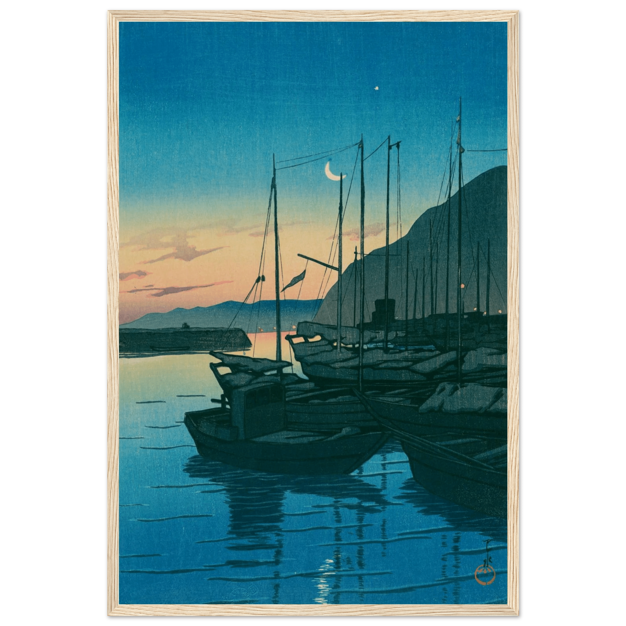 Morgendämmerung in Beppu - Gerahmte Eleganz - HINORI