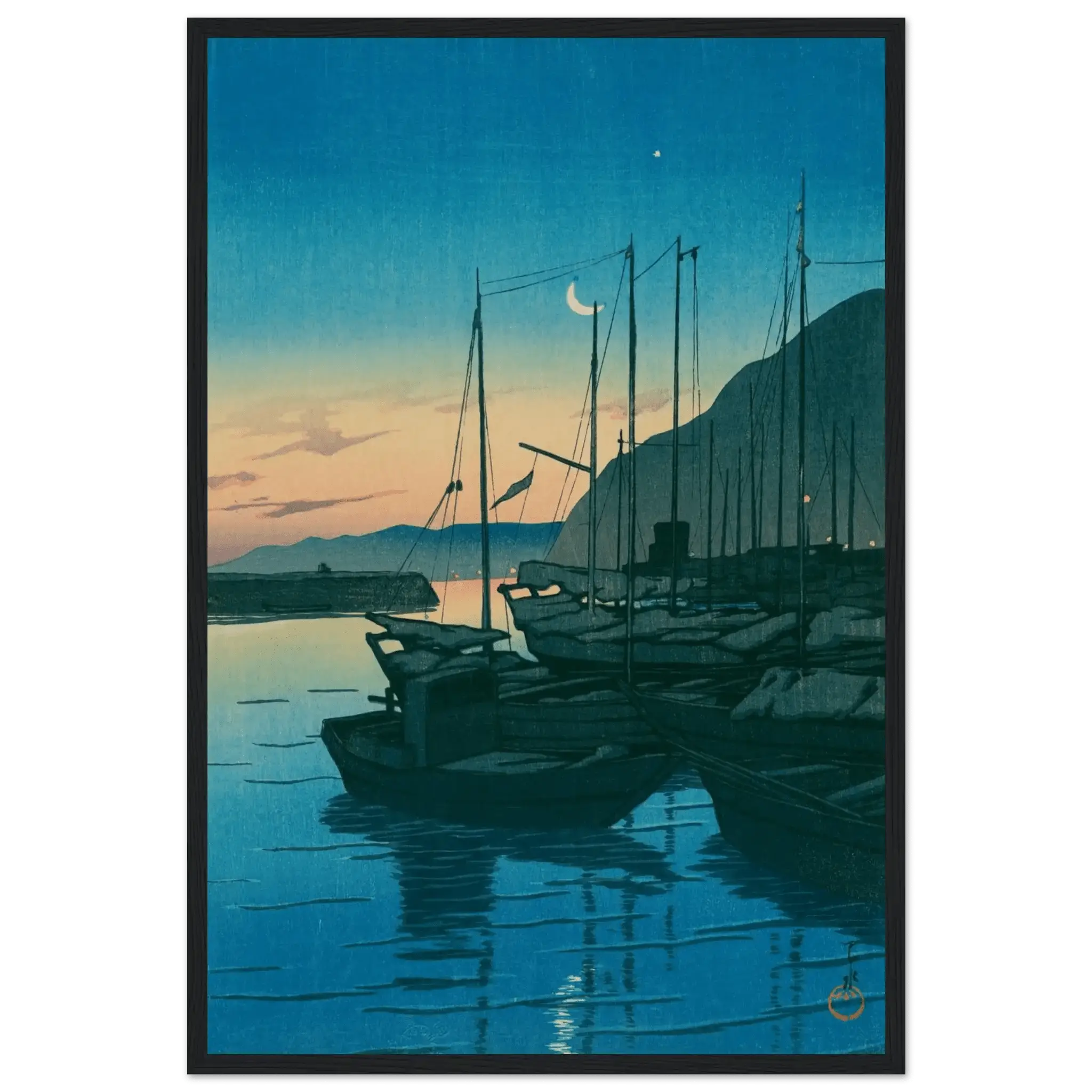 Morgendämmerung in Beppu - Gerahmte Eleganz - HINORI