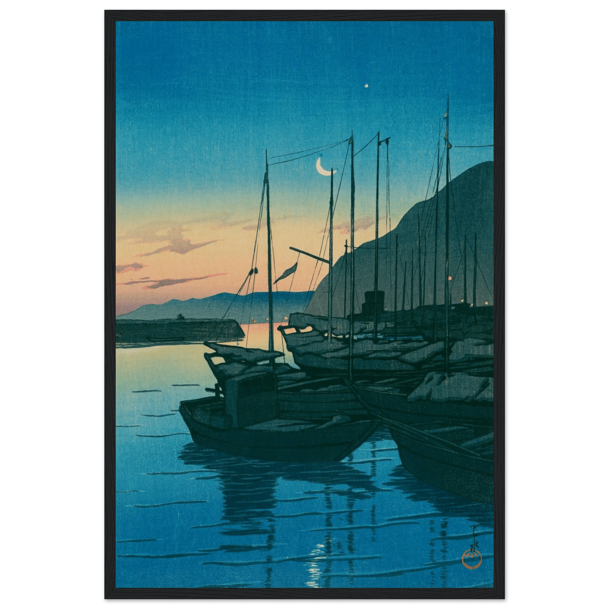 Morgendämmerung in Beppu - Gerahmte Eleganz - HINORI