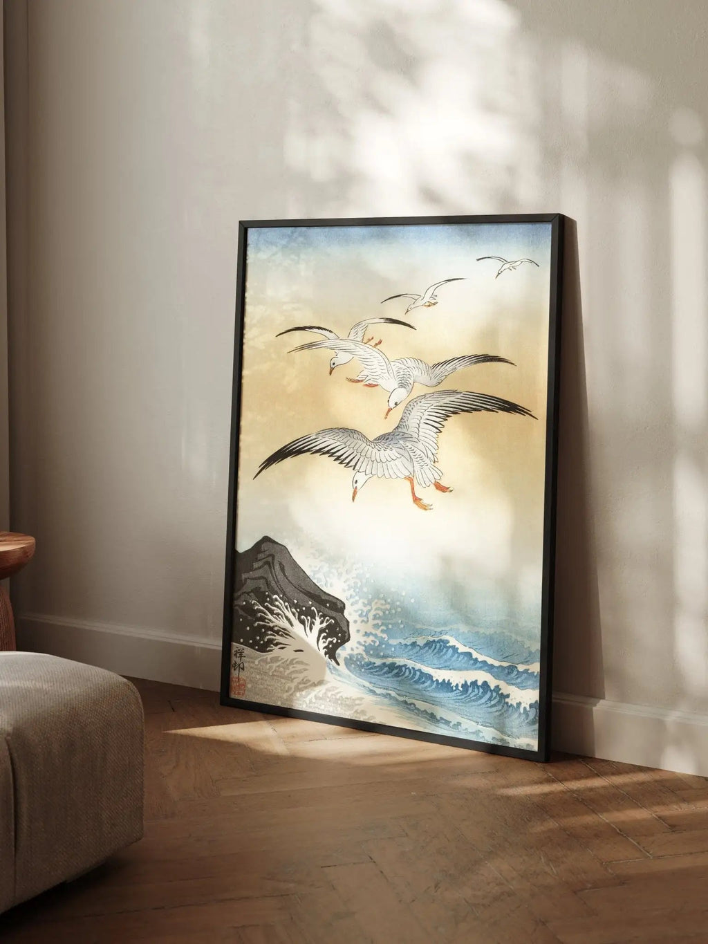 Möwen über stürmischem Meer - Gerahmte Eleganz - HINORI