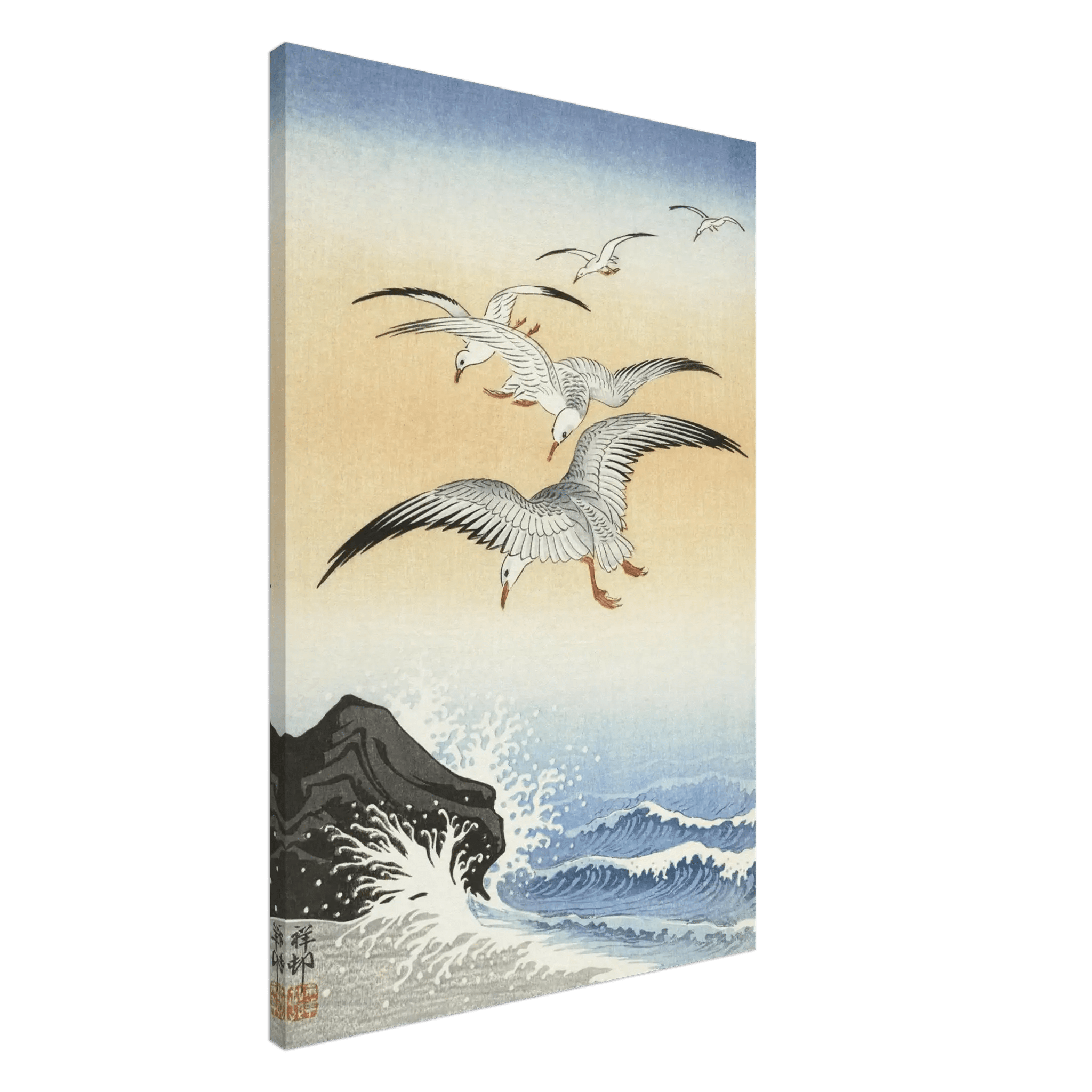 Möwen über stürmischem Meer - Leinwand Edition - HINORI