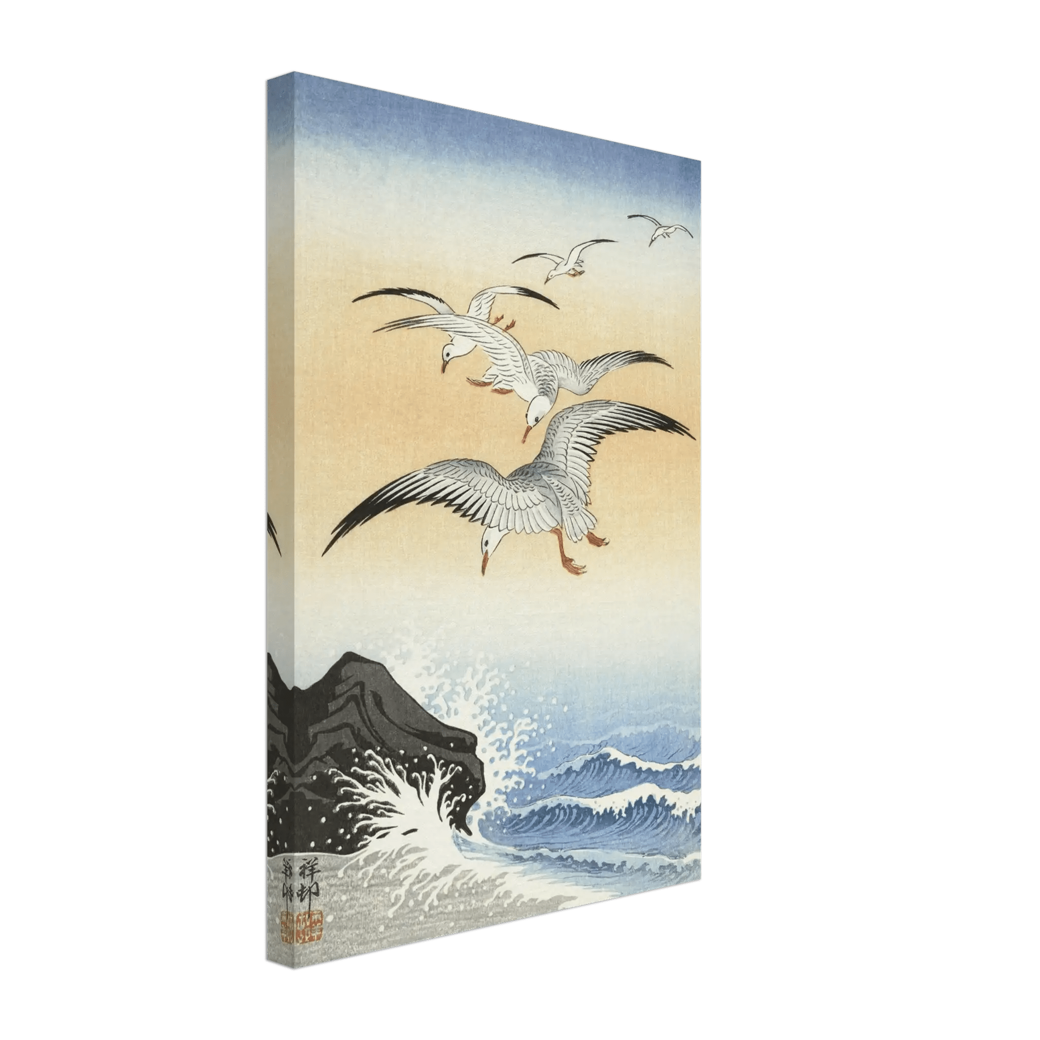 Möwen über stürmischem Meer - Leinwand Edition - HINORI