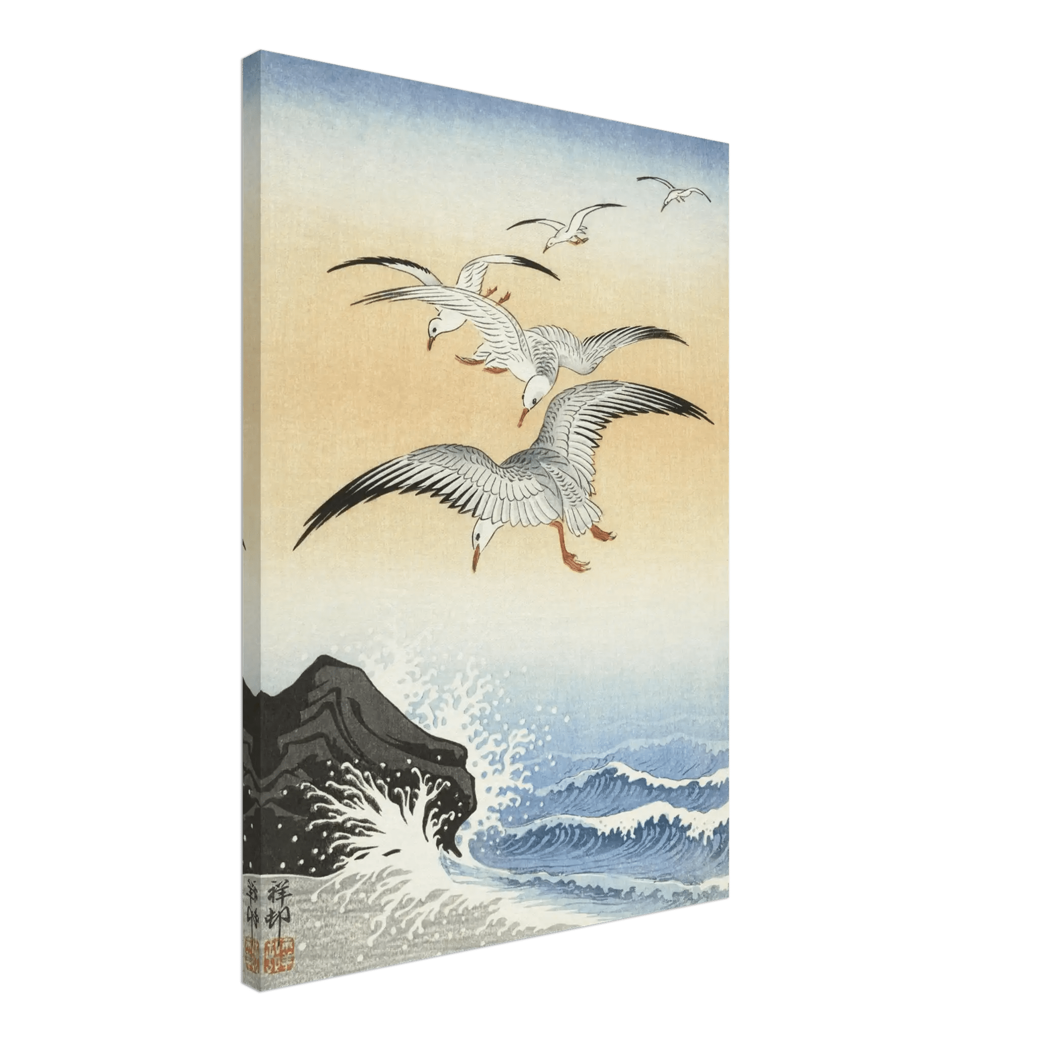 Möwen über stürmischem Meer - Leinwand Edition - HINORI