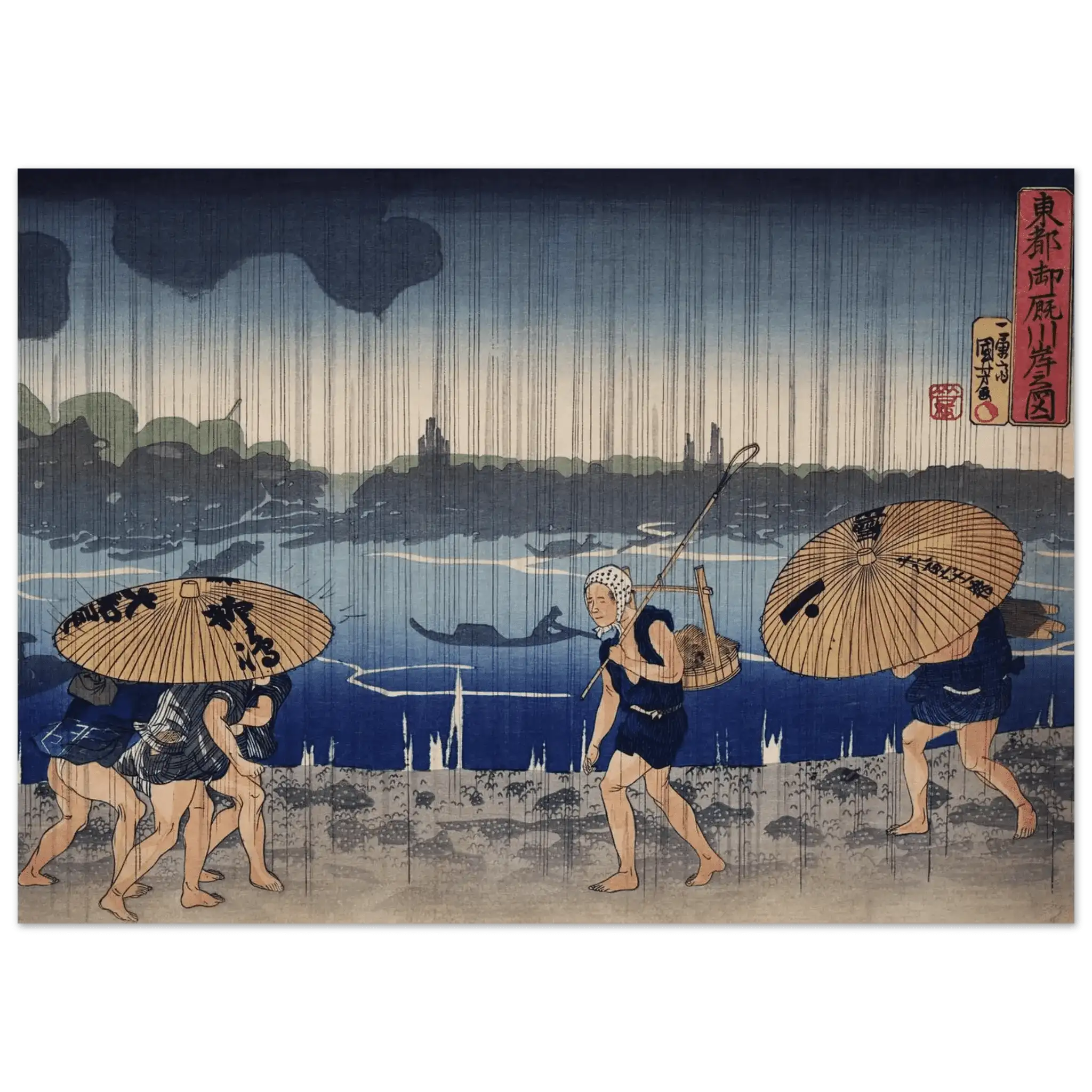 Regen am Sumida - Fluss - Fine Art Prints - HINORI