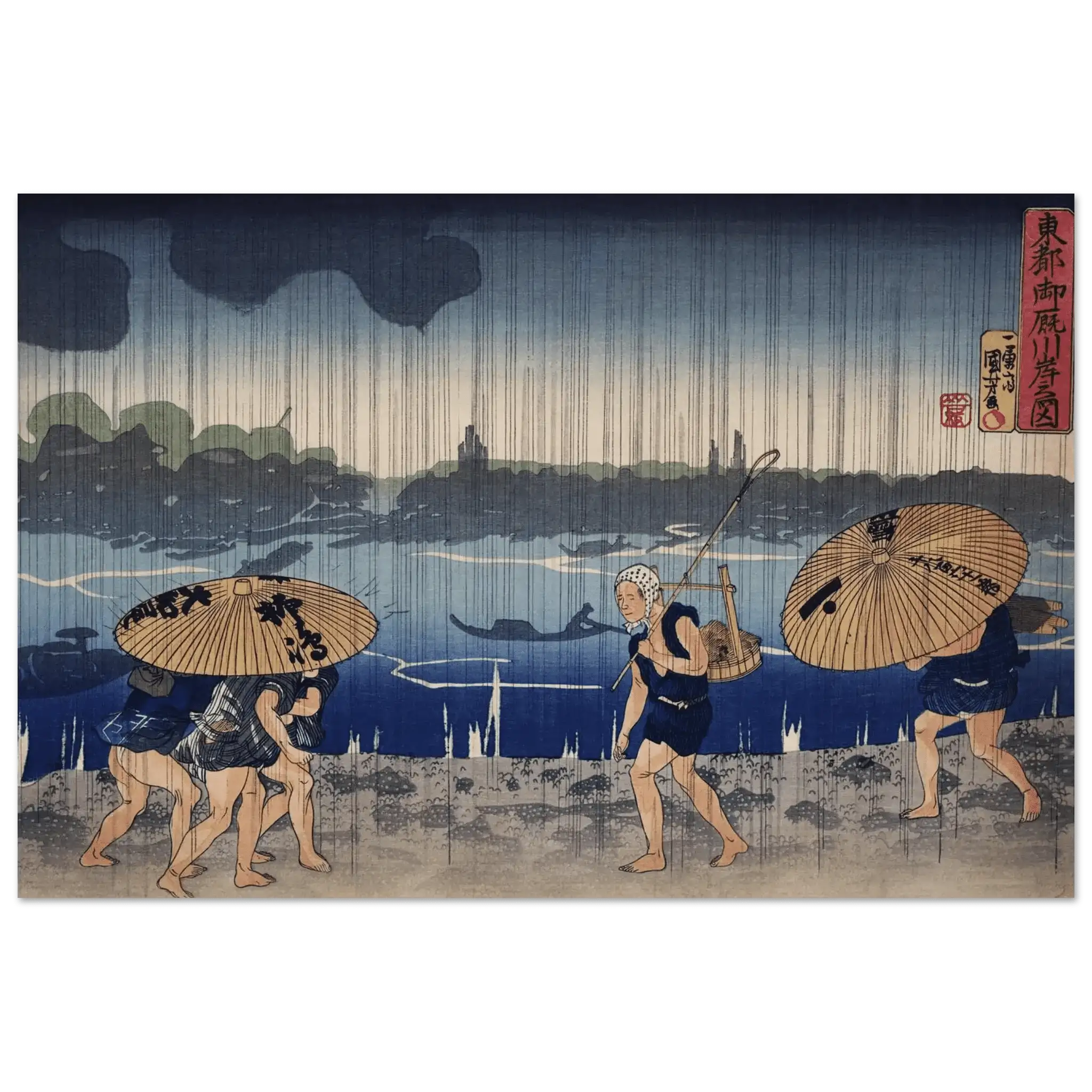 Regen am Sumida - Fluss - Fine Art Prints - HINORI