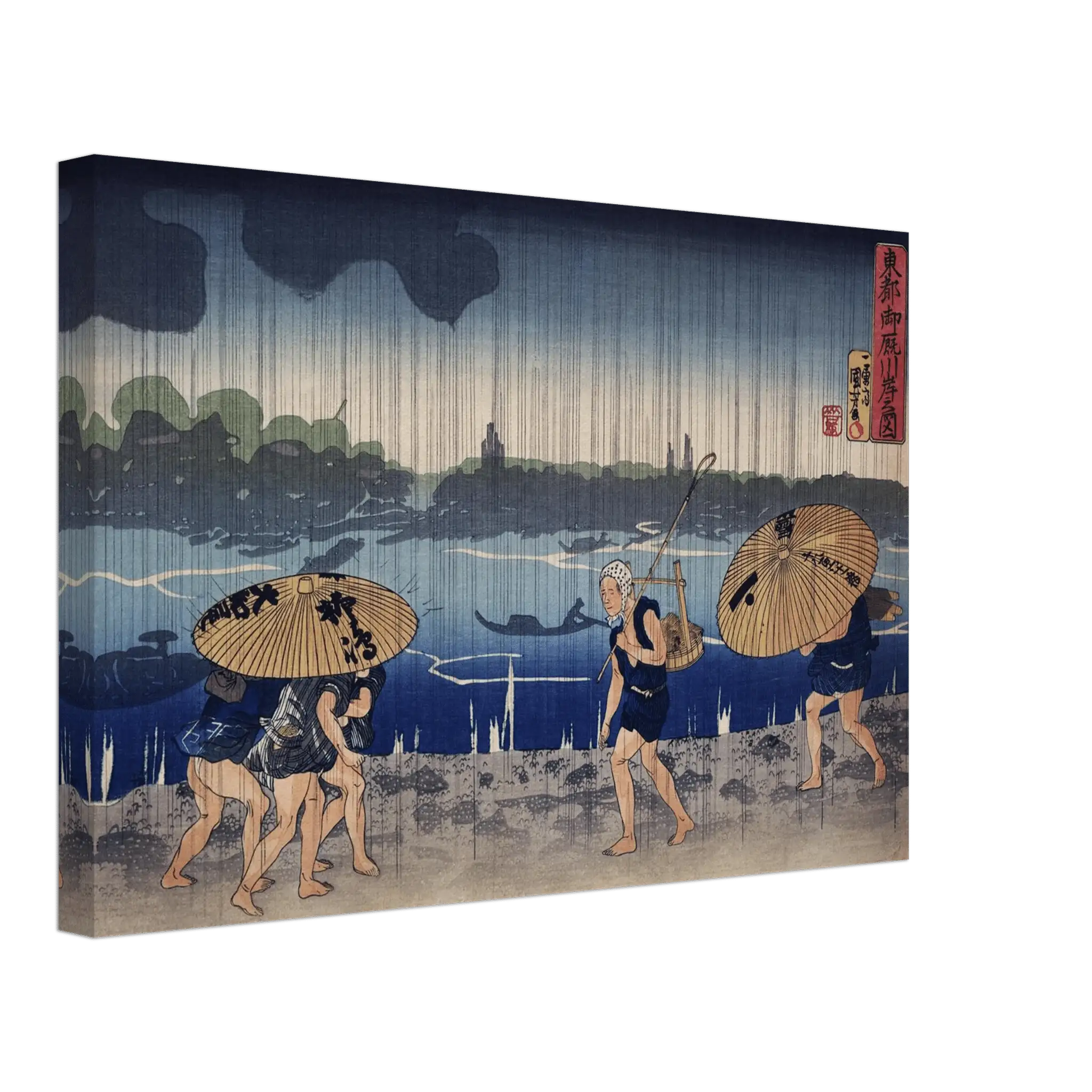 Regen am Sumida - Fluss - Leinwand Edition - HINORI